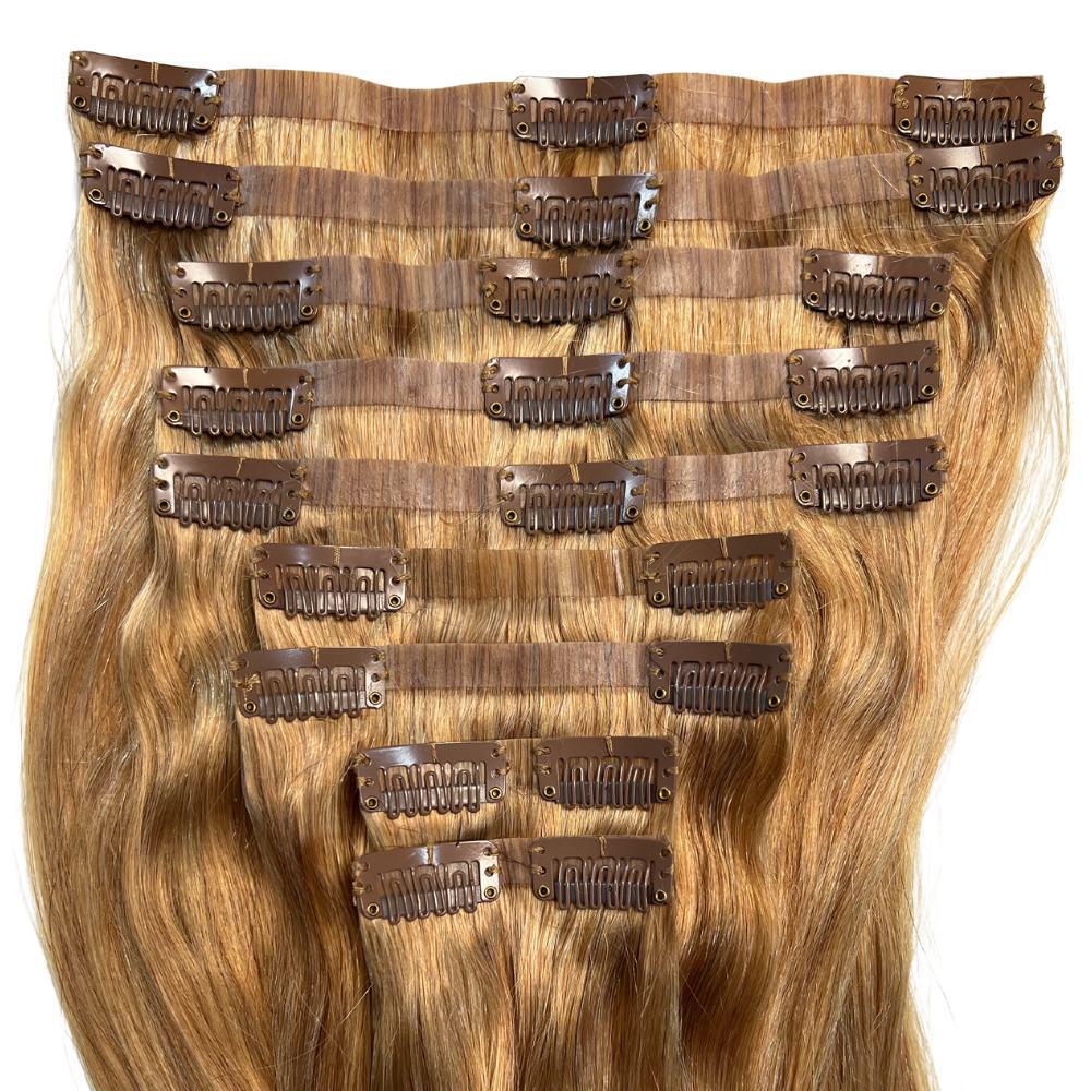 Honey Blonde Seamless Clip-In 100% Human Hair Extensions