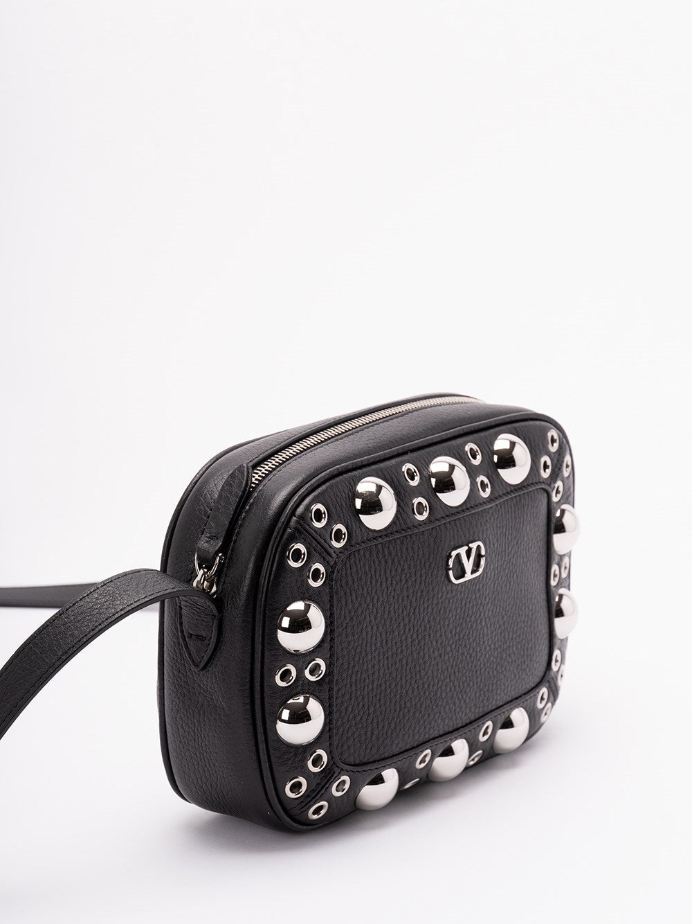 Valentino Garavani Men `Nellcote` Multi Studs Logo Leather Crossbody Bag