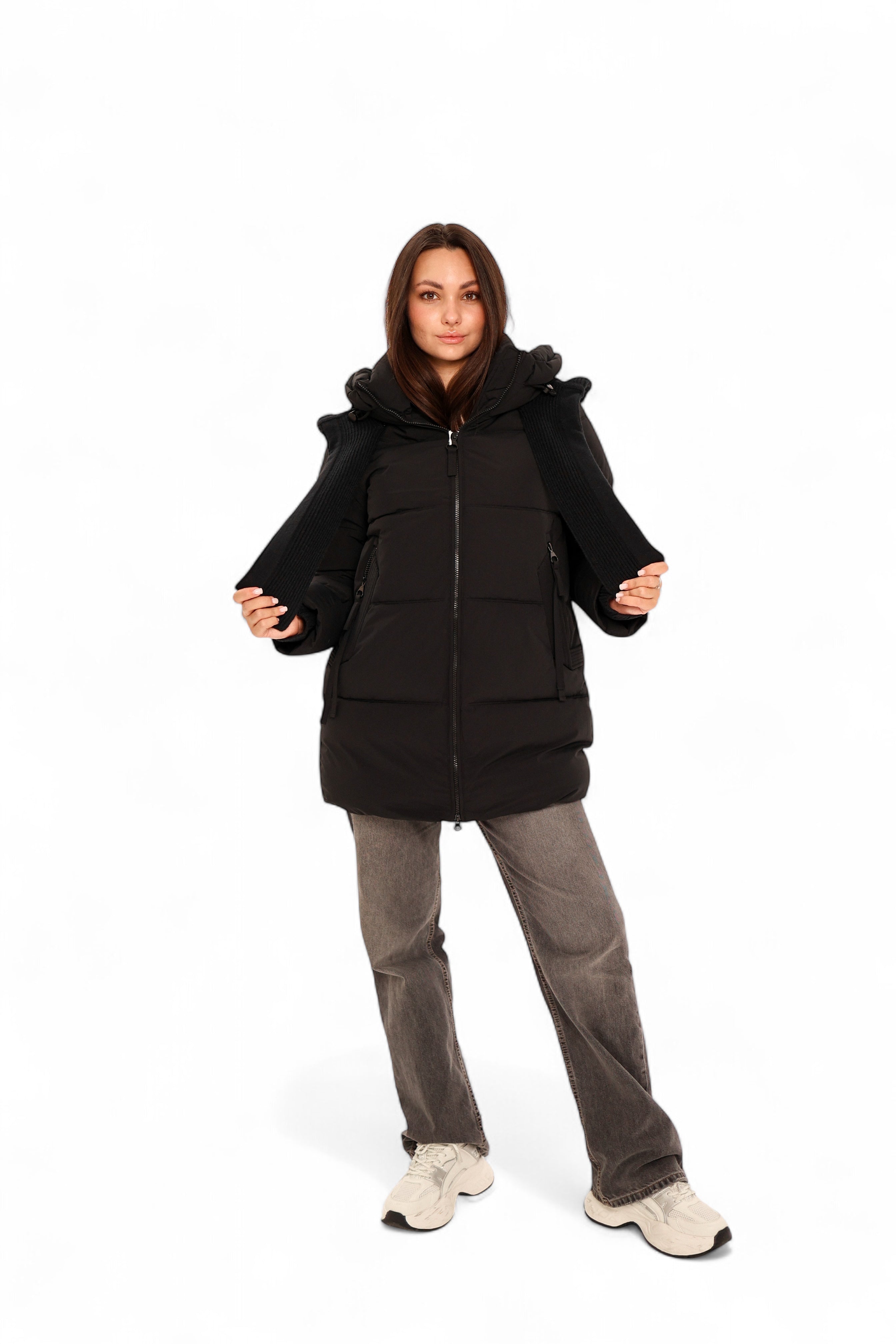 Double-hooded Insulated Bio-Down Coat