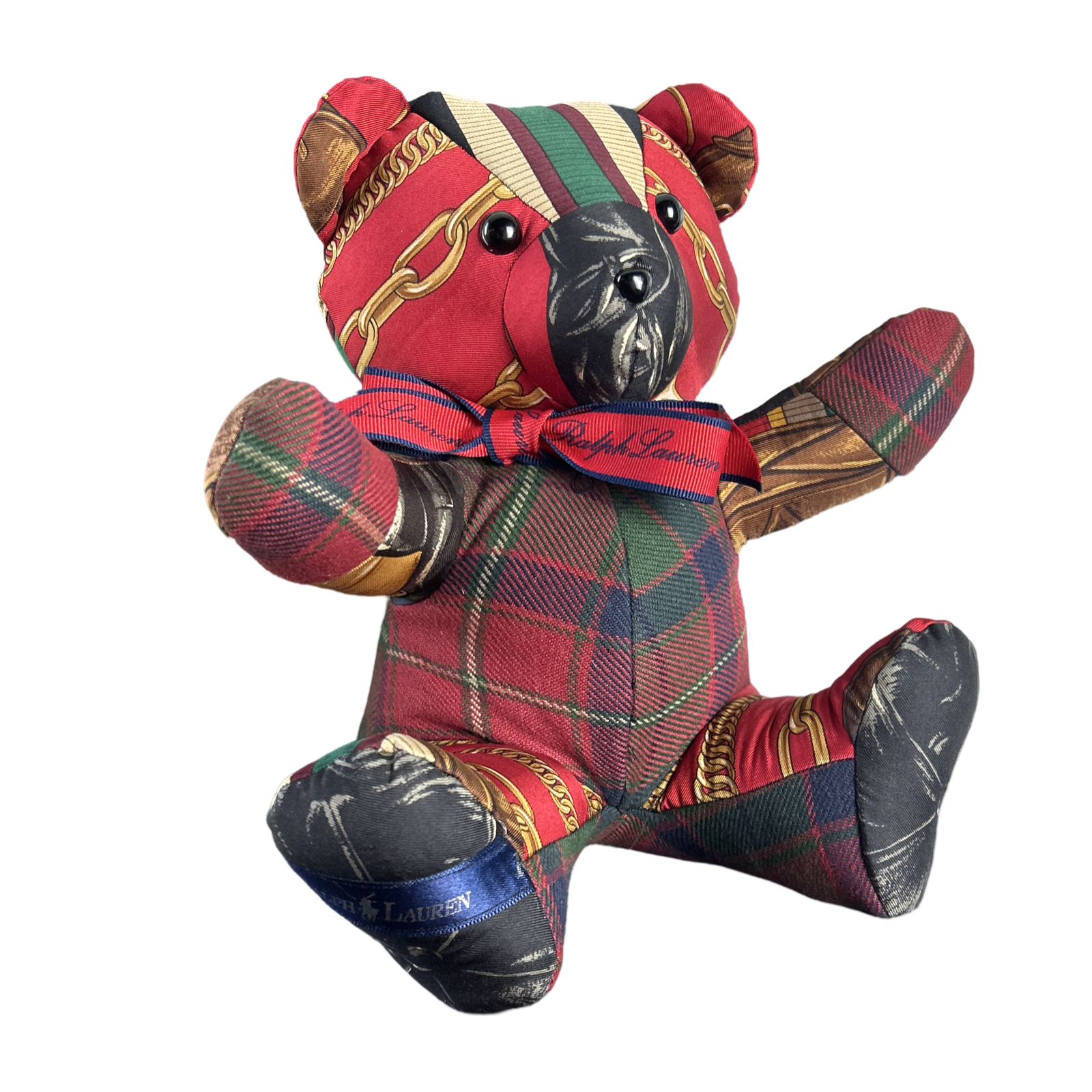 Equestrian Vintage Silk Scarf Tender Teddy Bear