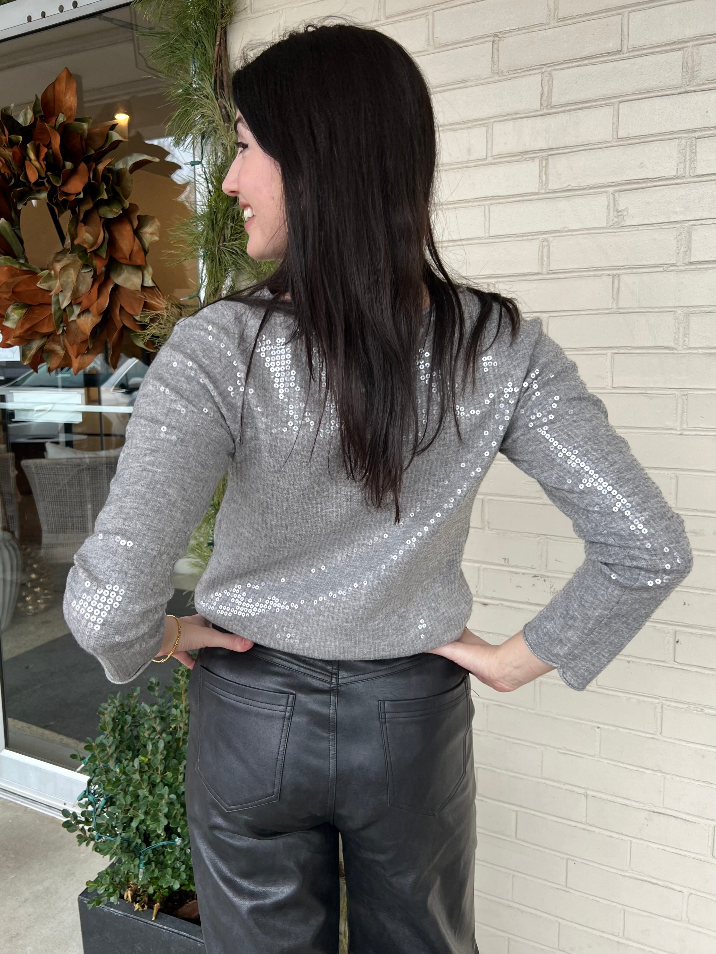 Shine Bright Sequin Knit Top