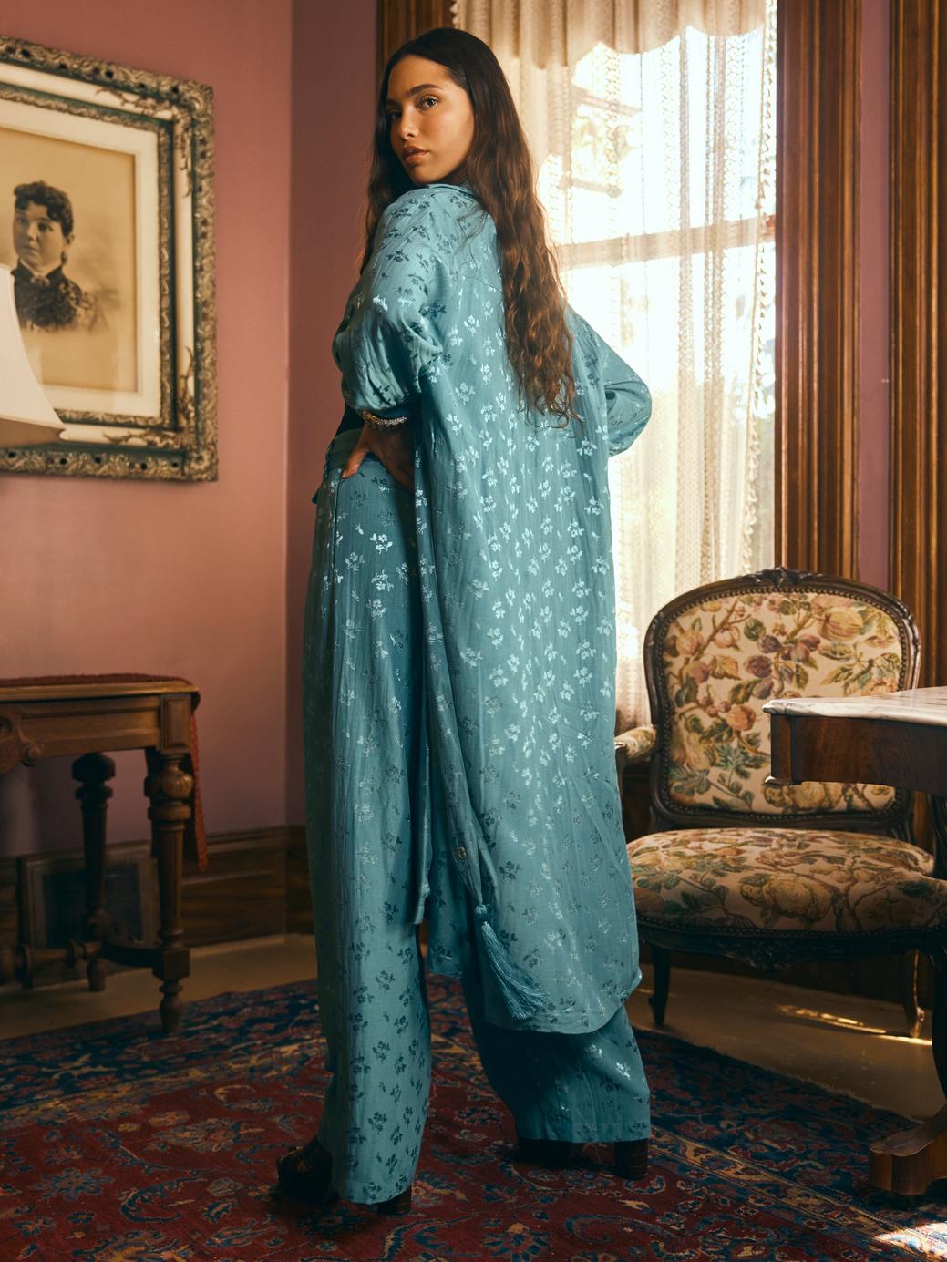 Helen Jacket - Frozen Blue Bouquet