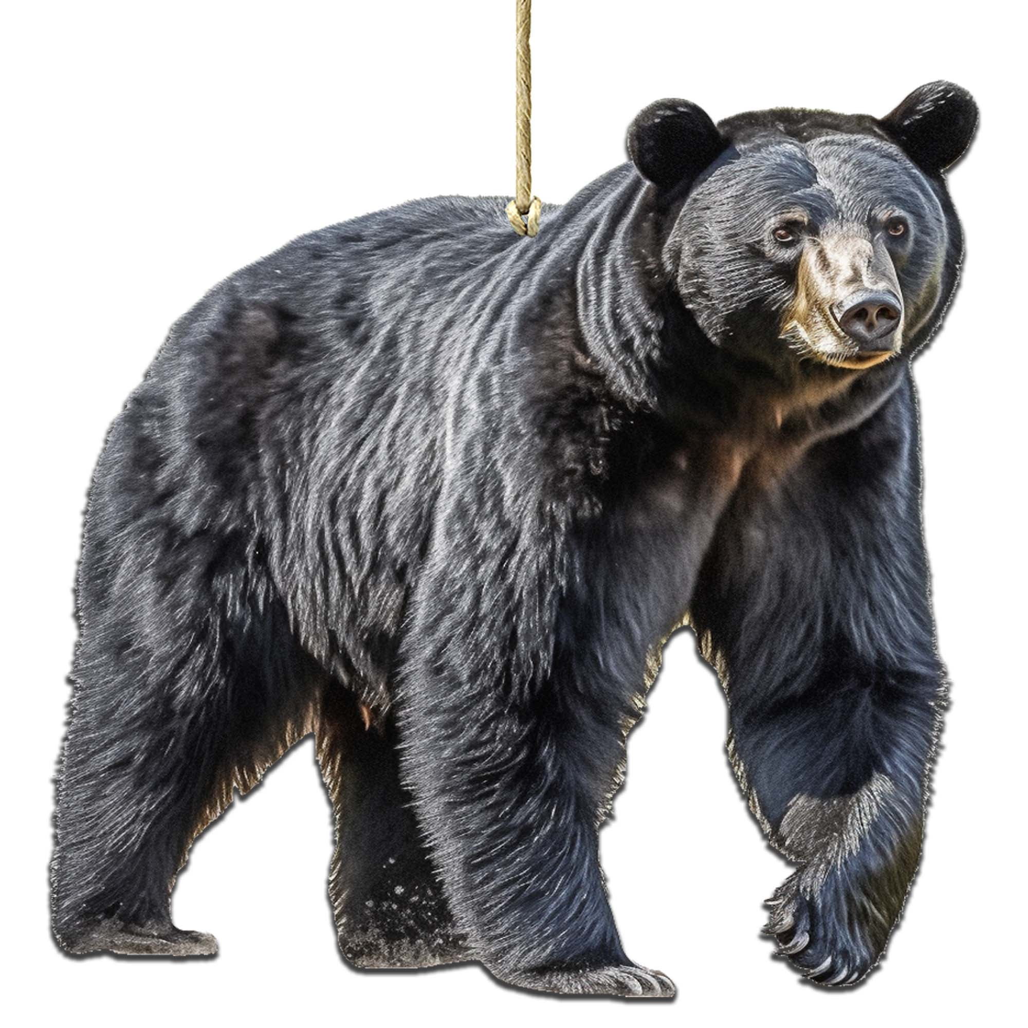 Alaskan Black Bear Wooden Ornaments by G.Debrekht - Wildlife Holiday Decor - 8710105-1