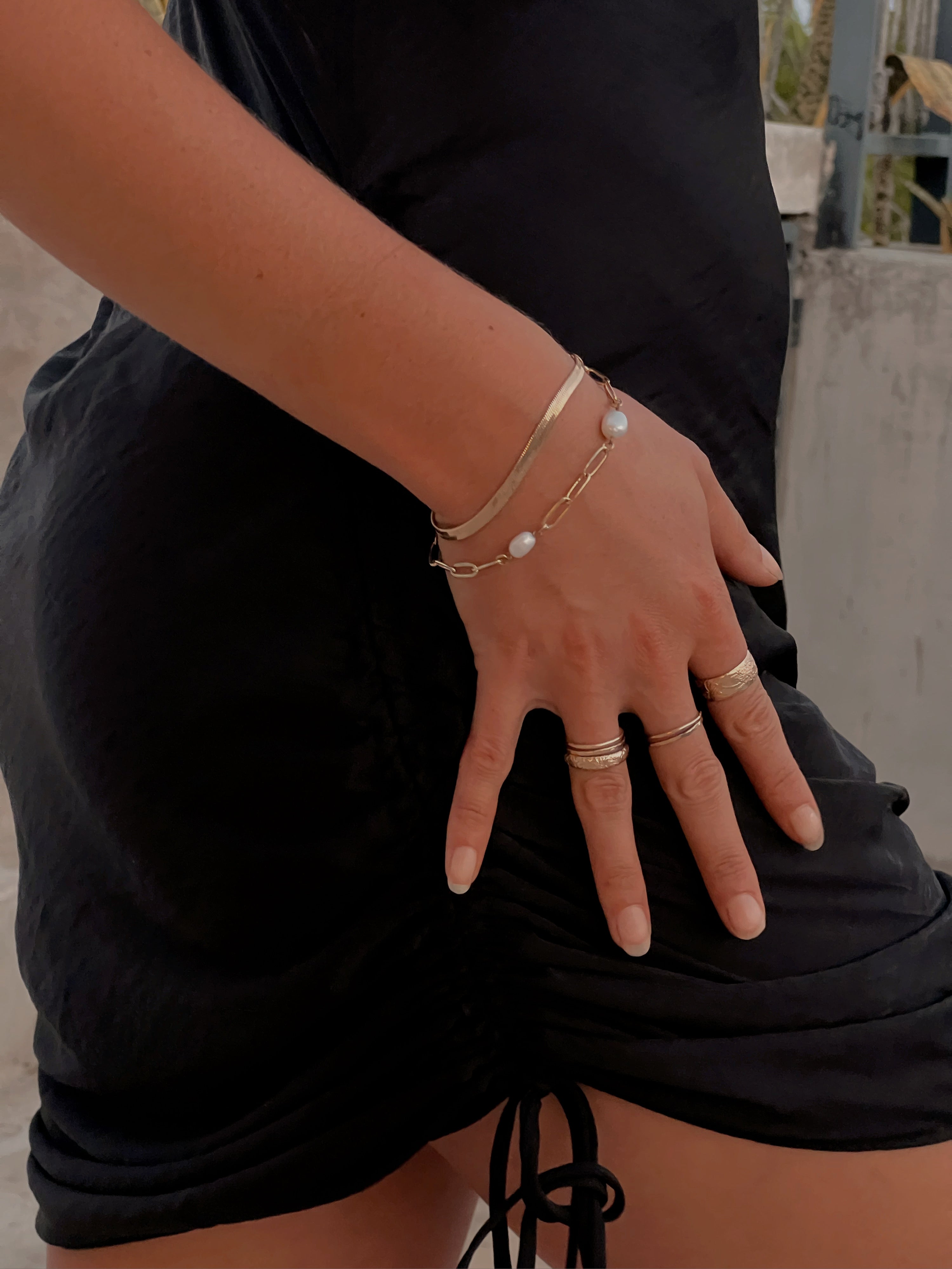 Pearl Link Bracelet (option for a set) by Toasted Jewelry