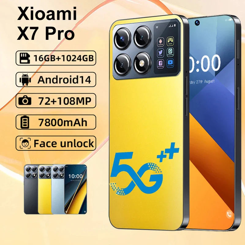 NEW Original Xioami X7 Pro Smartphone Global Version Snapdragon 8 108MP Dual Rear Camera Android Unlocked Mobile Phone NFC