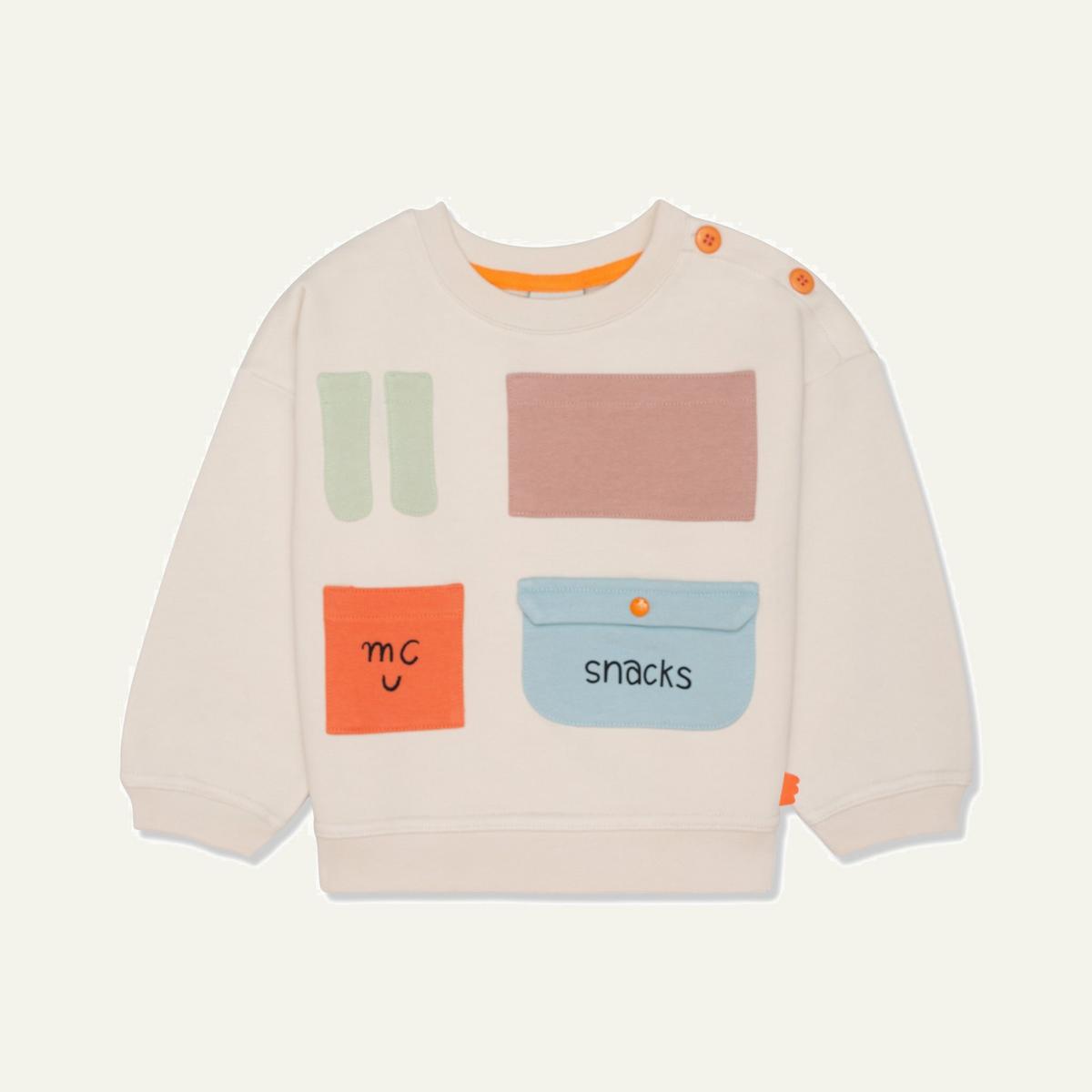 Recycled Cotton Pockets Kid Sweatshirt - Natural