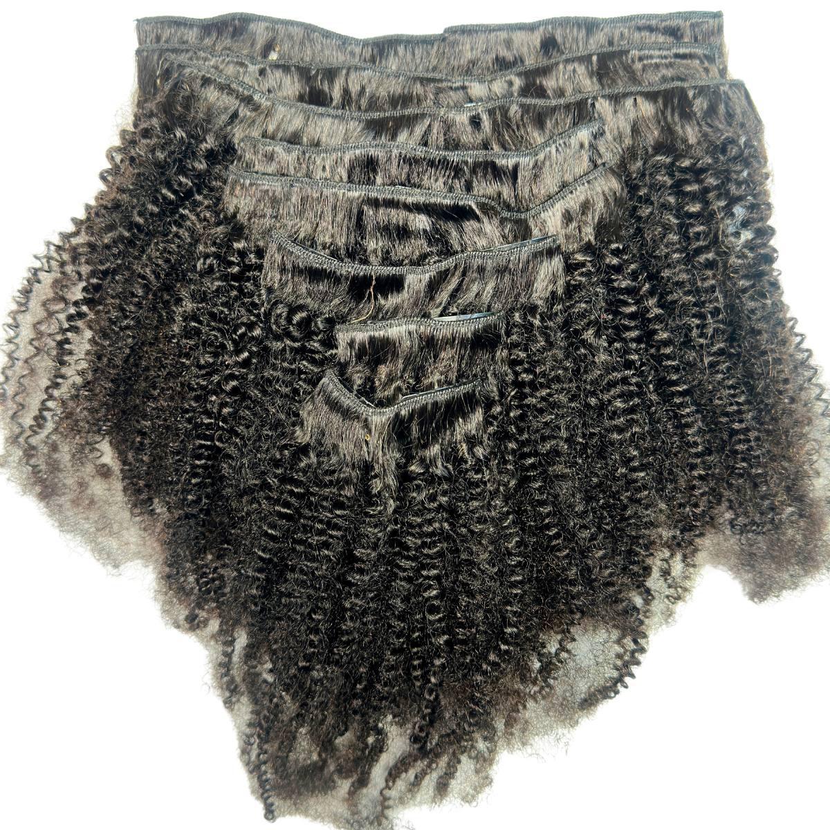Afro Kinky Curly Clip-In 100% Human Hair Extensions