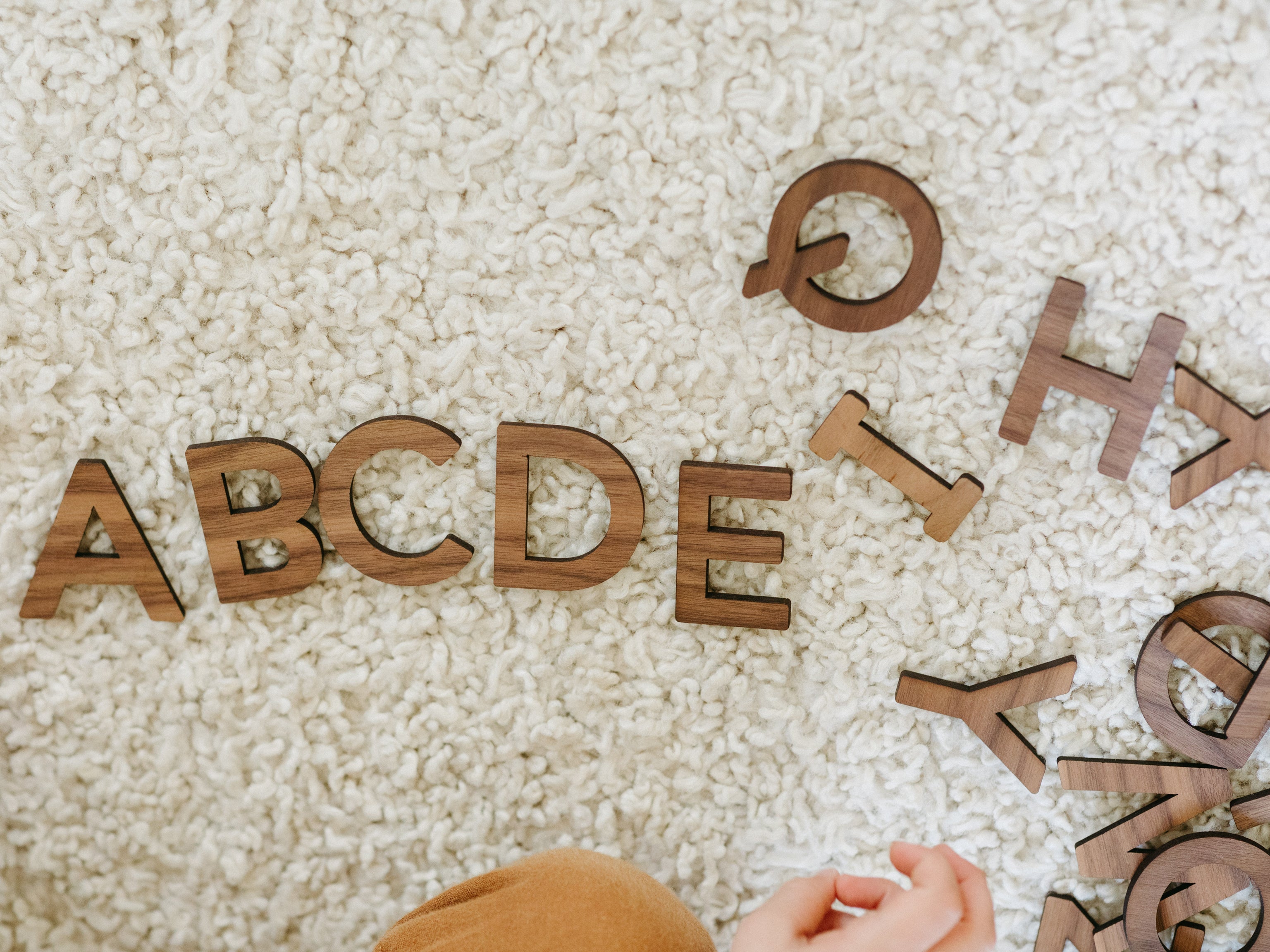 Wooden Alphabet Set • Wood Letters & Movable Alphabet in Walnut