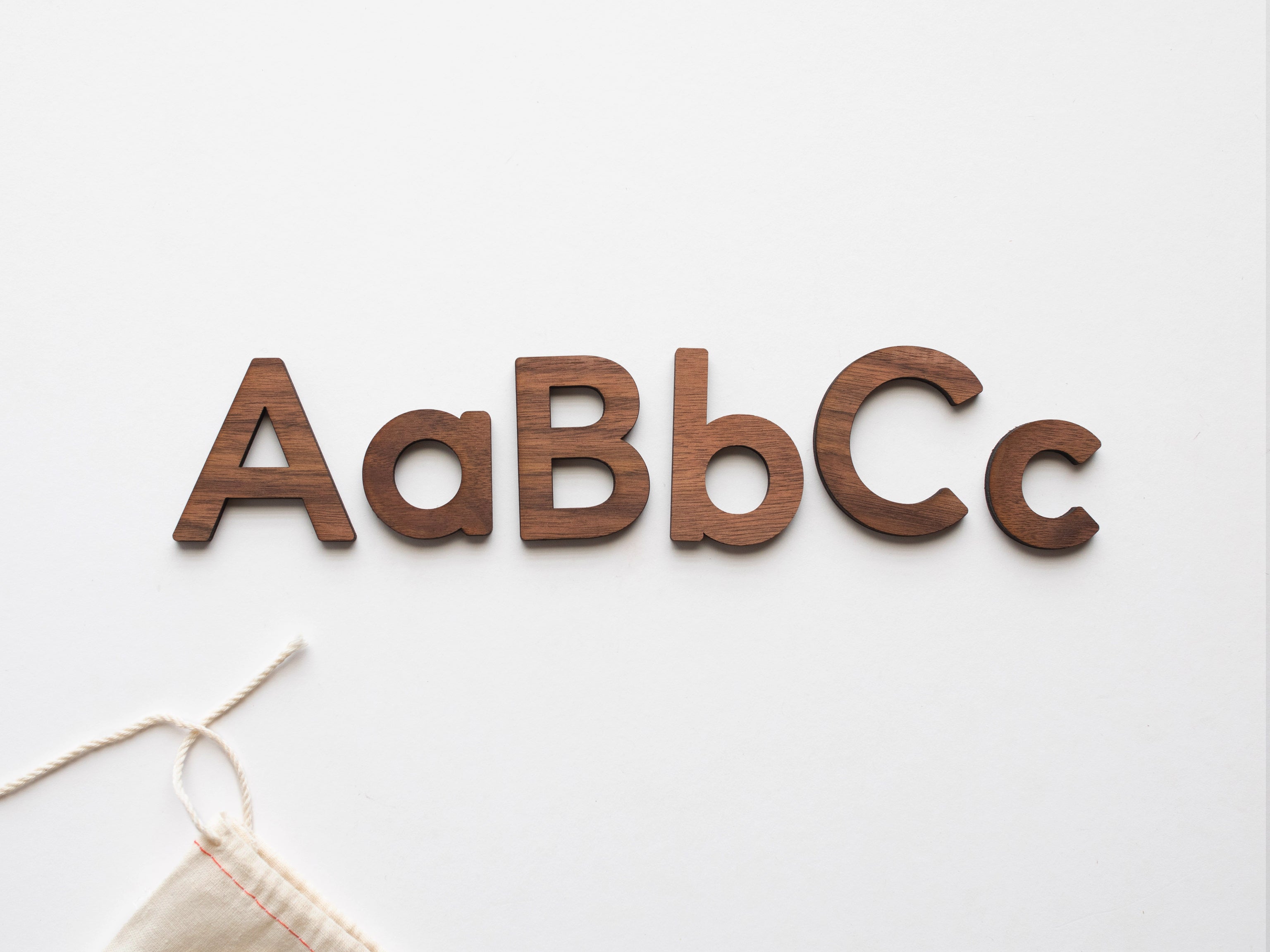 Wooden Alphabet Set • Wood Letters & Movable Alphabet in Walnut