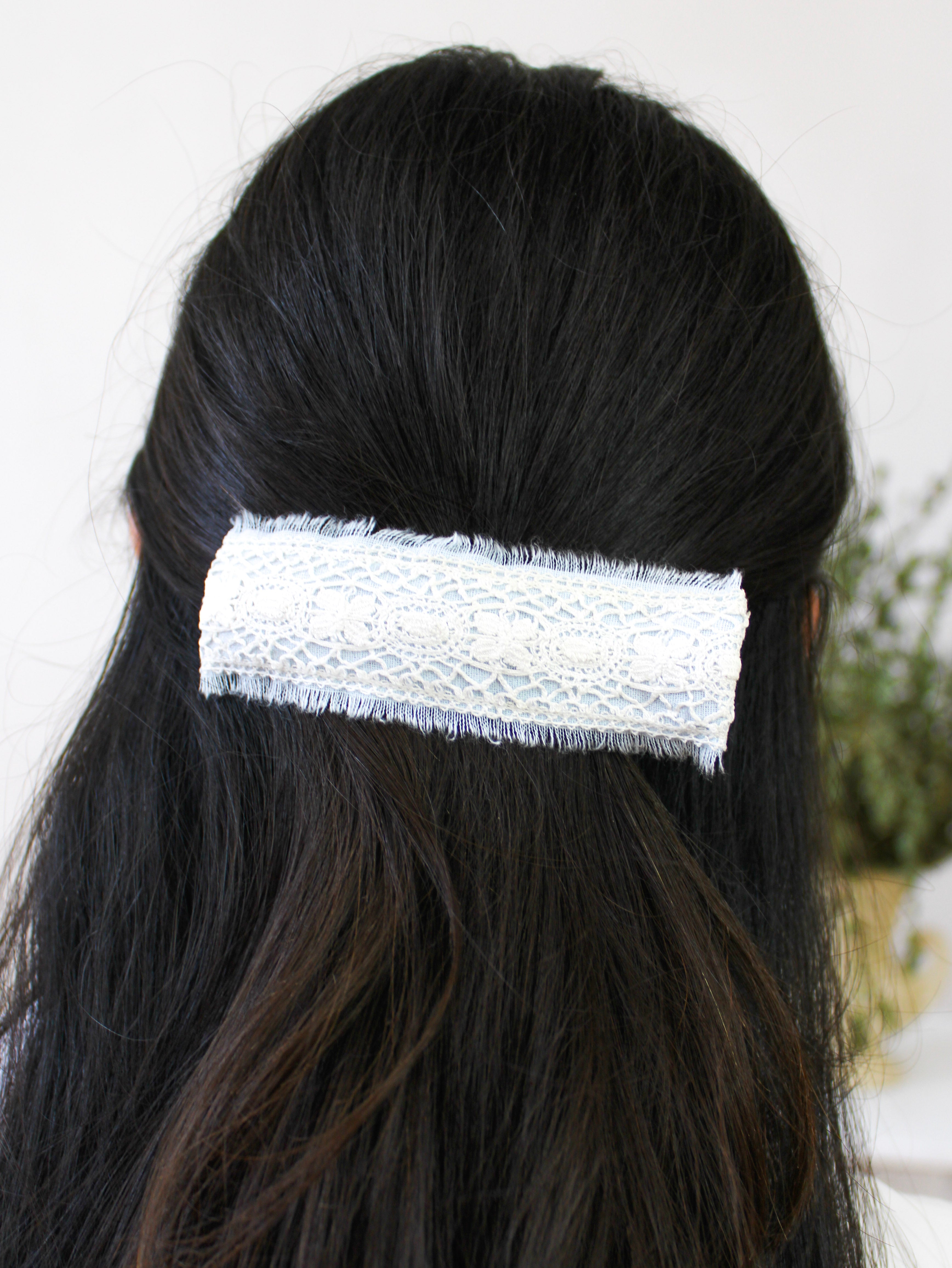 Amelia Lace and Linen Hair Clip