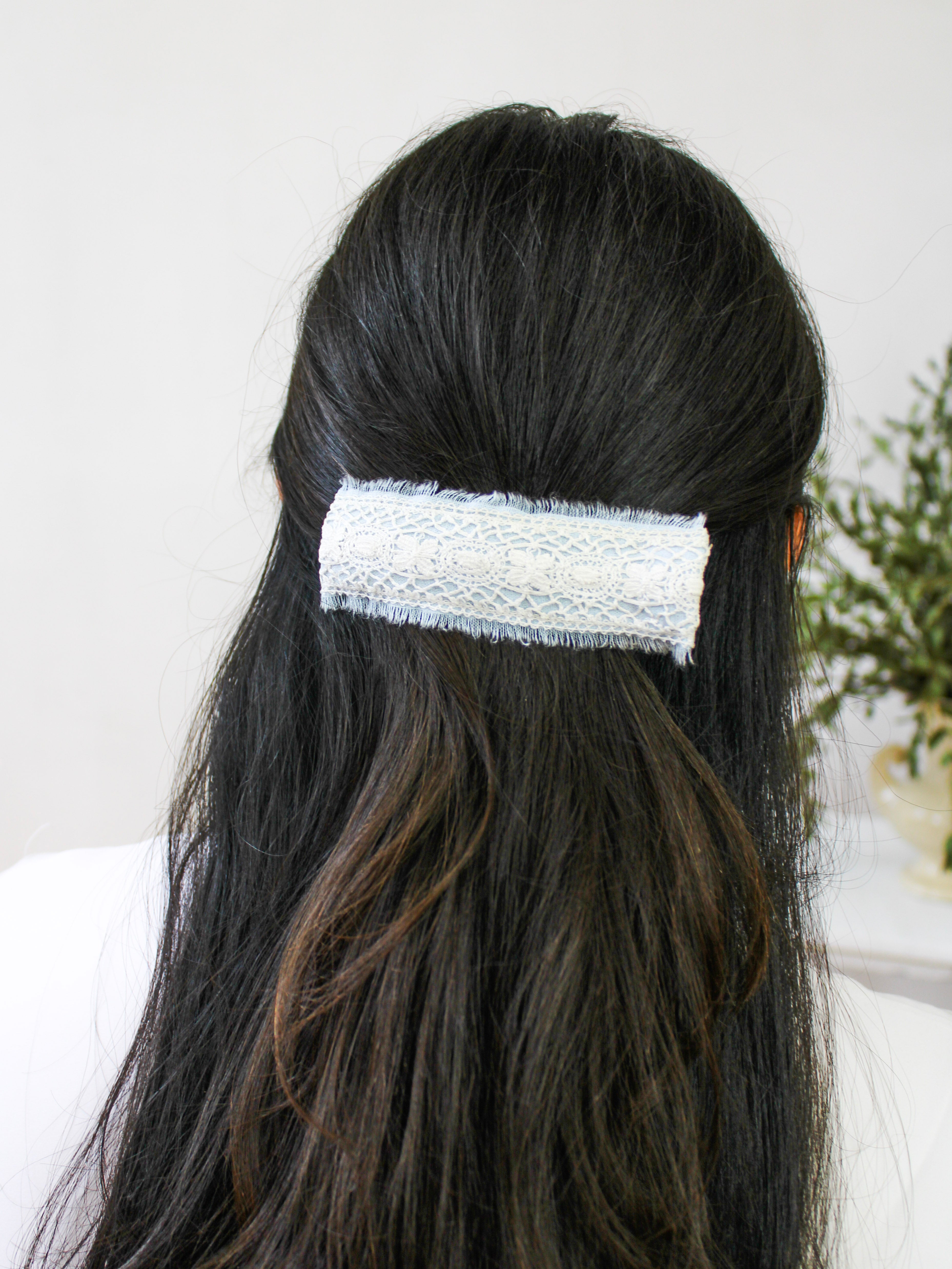Amelia Lace and Linen Hair Clip
