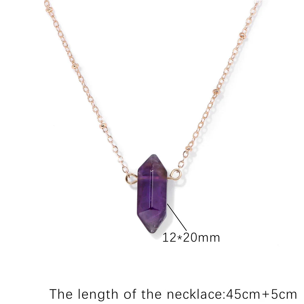 Crystal Hexagon Gold Necklaces