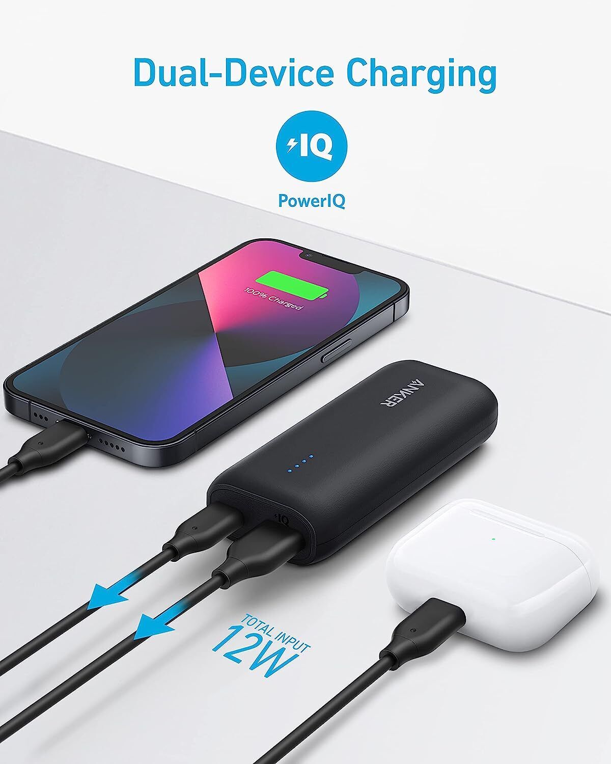 Anker Power Bank Dual USB Mini‑USB - USB‑C High-Capacity 5 V