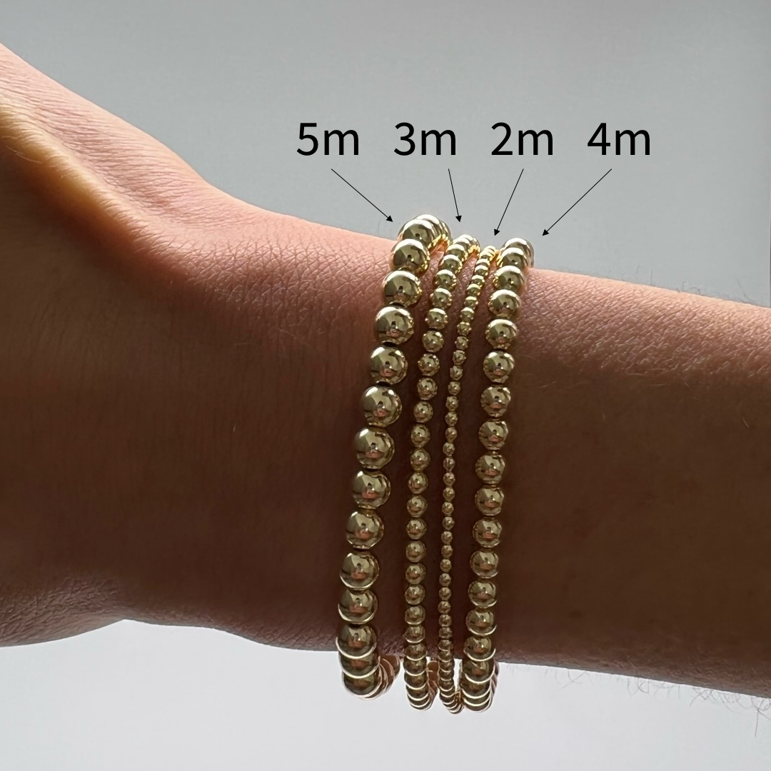 2MM Gold Ball Bracelet