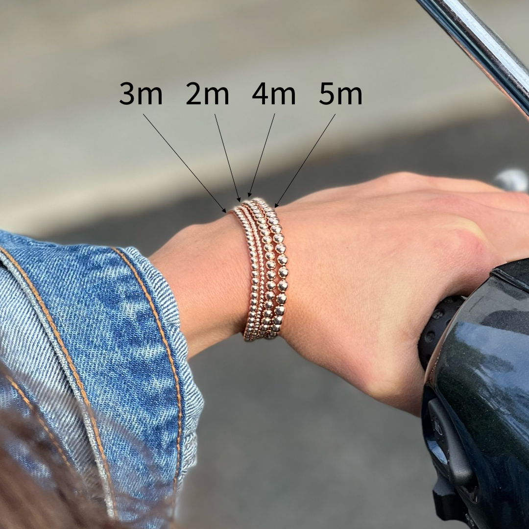 2MM Rose Gold Ball Bracelet