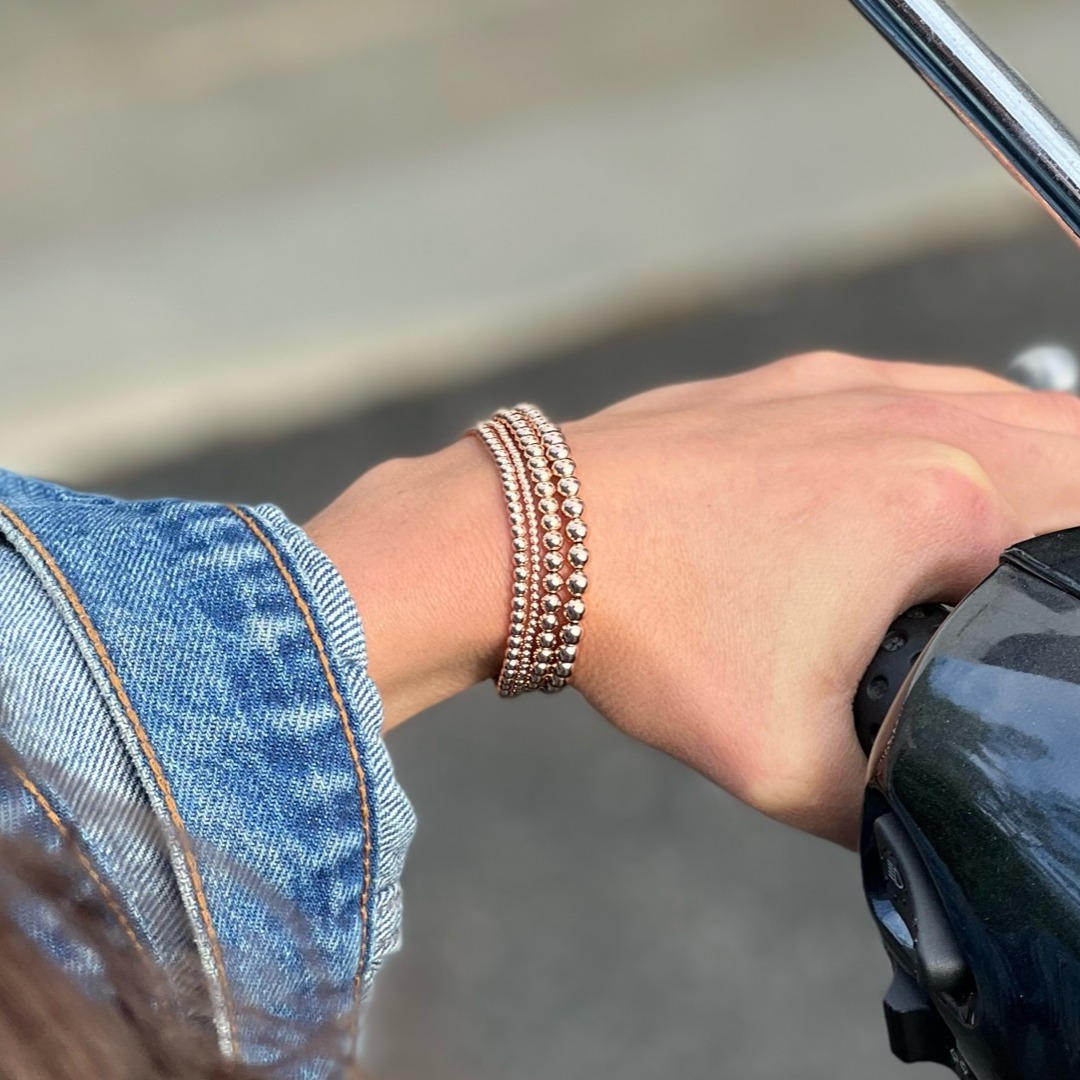2MM Rose Gold Ball Bracelet