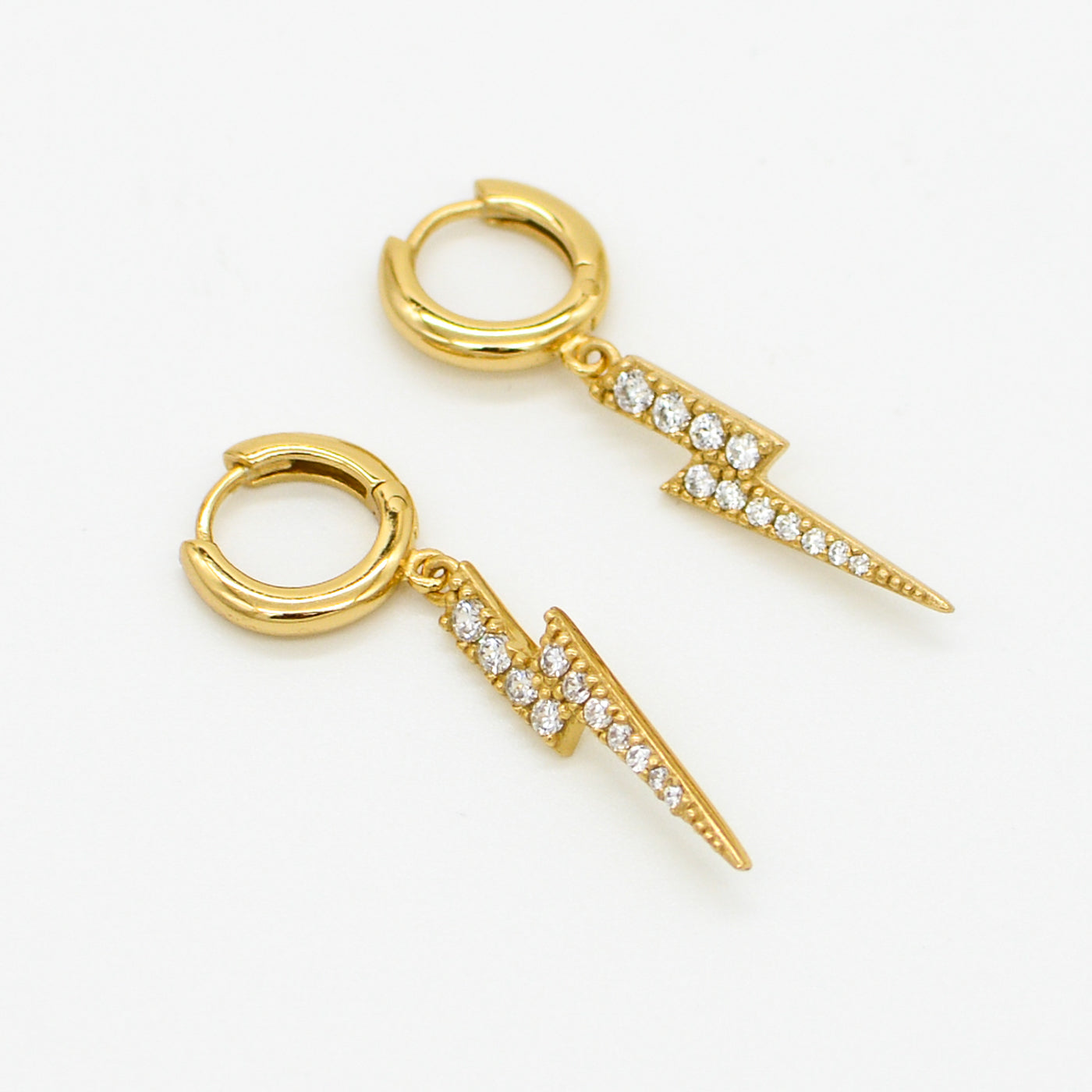 Stevie Large Pave Bolt Huggies