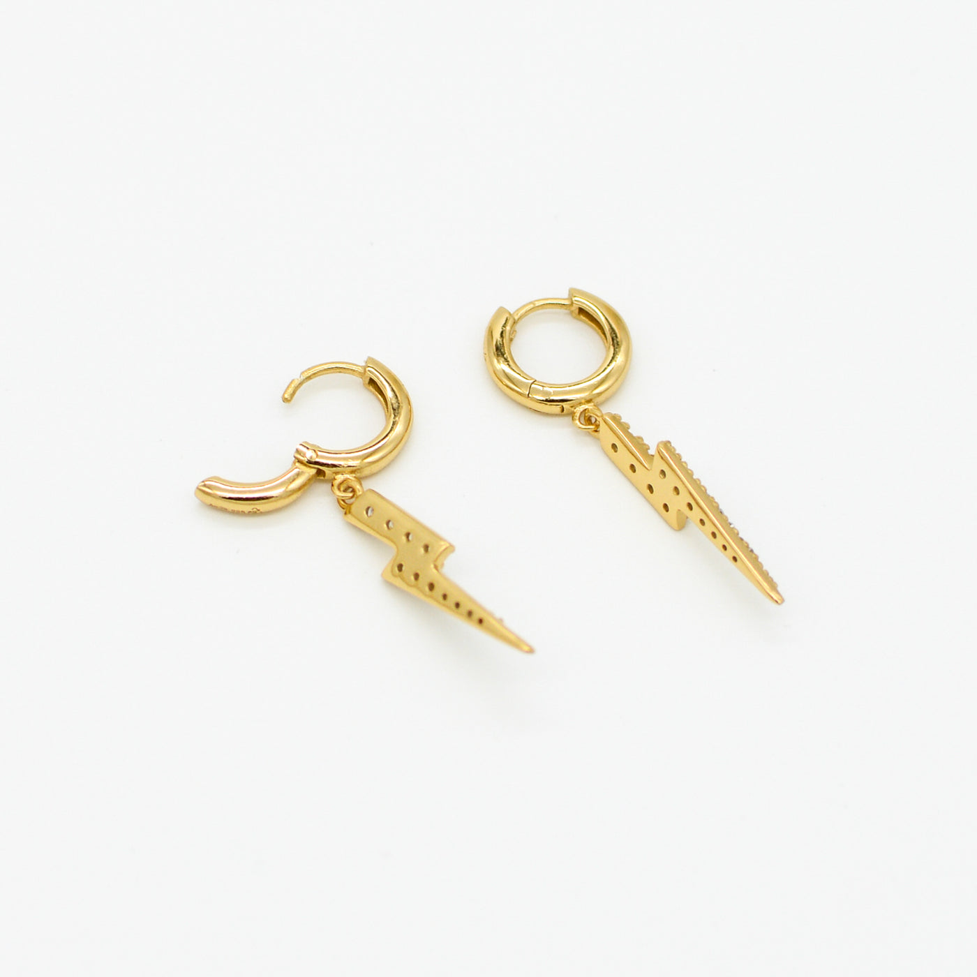 Stevie Large Pave Bolt Huggies