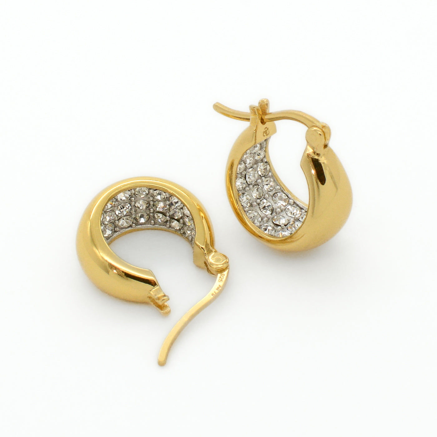 Gemini Two-Tone Pave Hoop