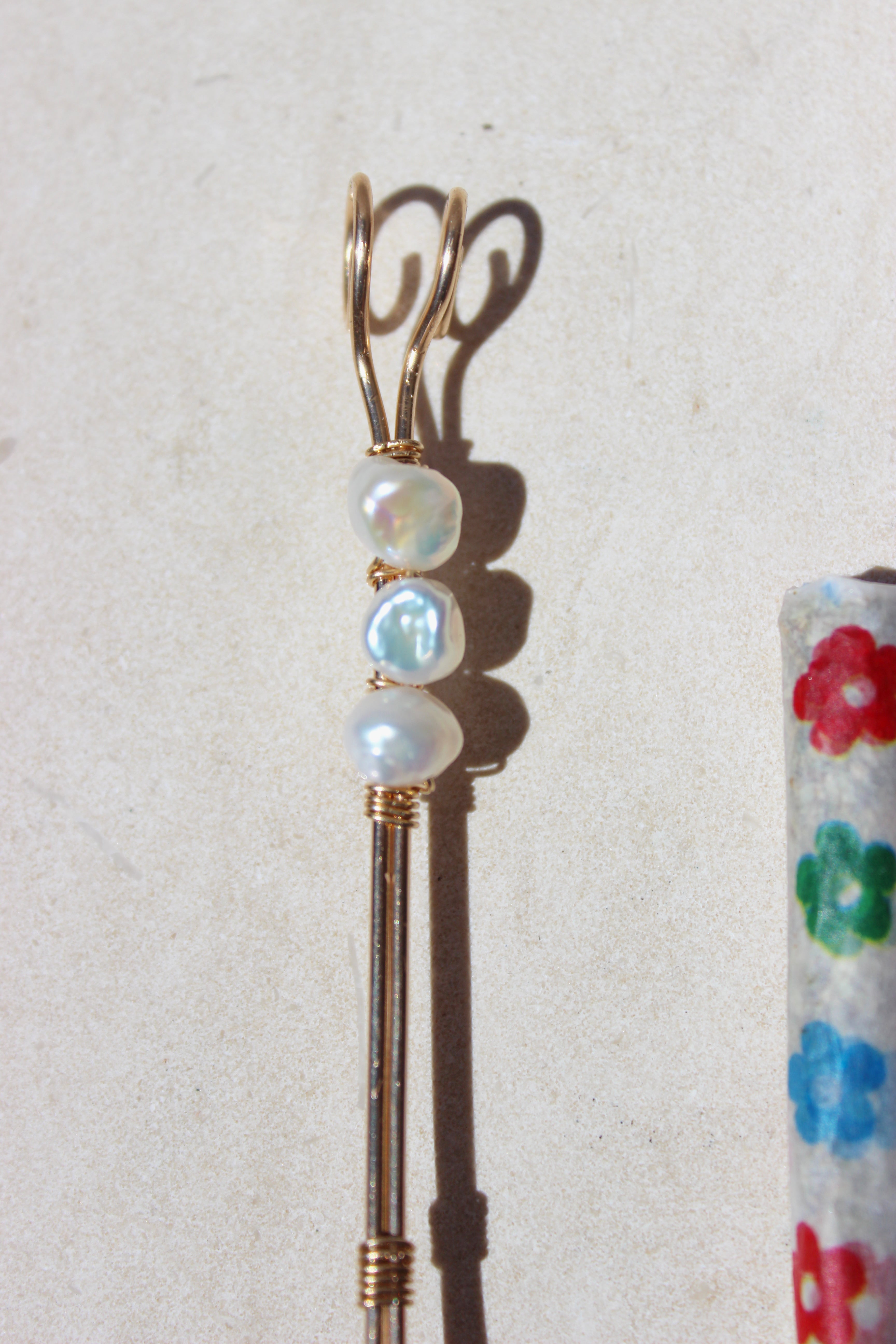 Keshi Pearl Joint Holder by Toasted Jewelry