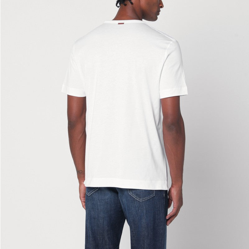 Zegna White T-Shirt With Logo Men