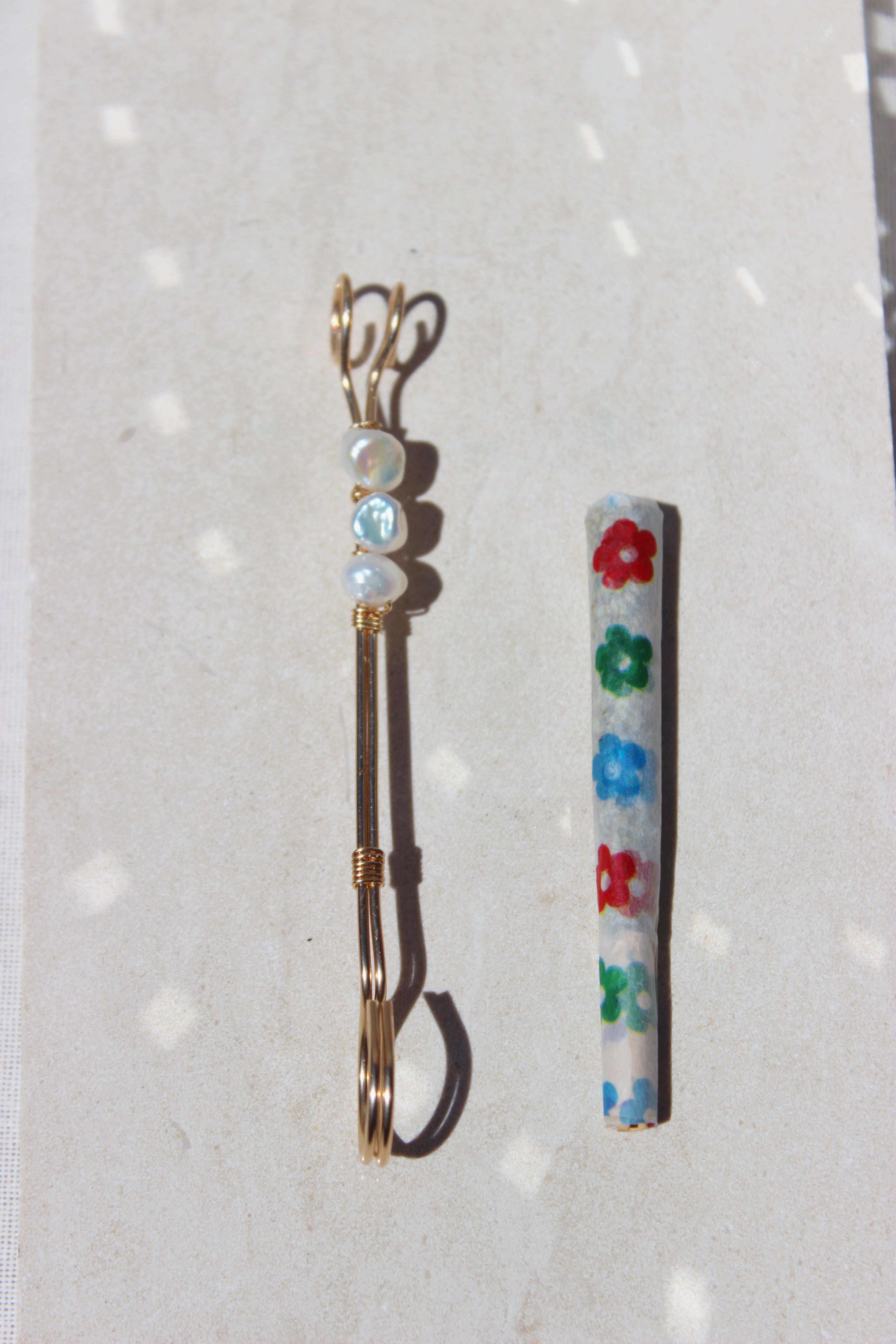 Keshi Pearl Joint Holder by Toasted Jewelry