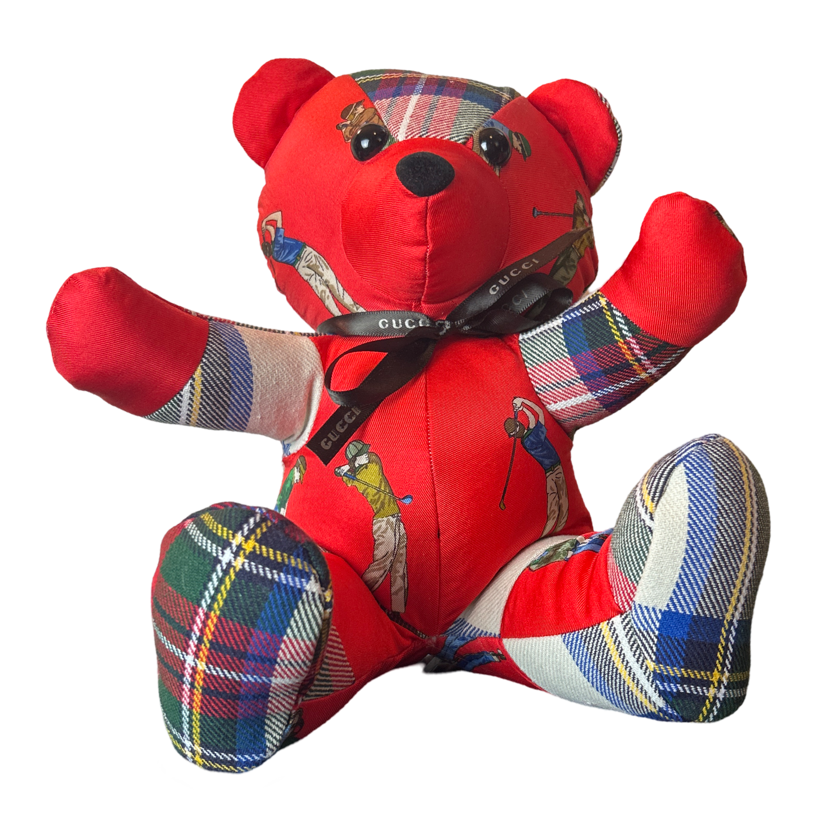 Tee Time Vintage Silk Scarf Tender Teddy Bear