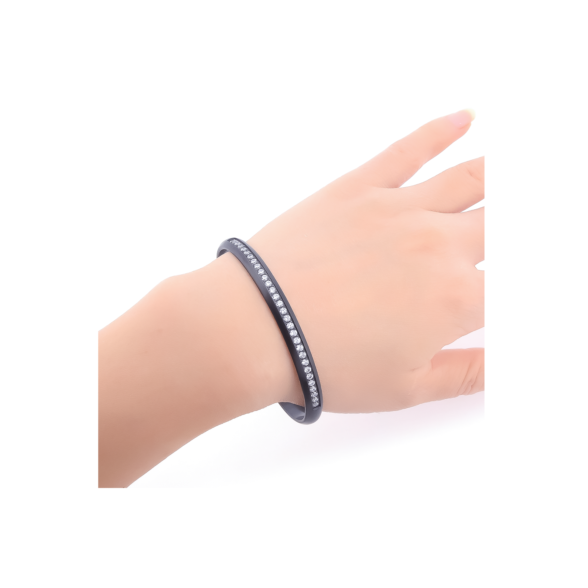 BG630B B.Tiff Black Eternity 30 Adjustable Bangle Cuff