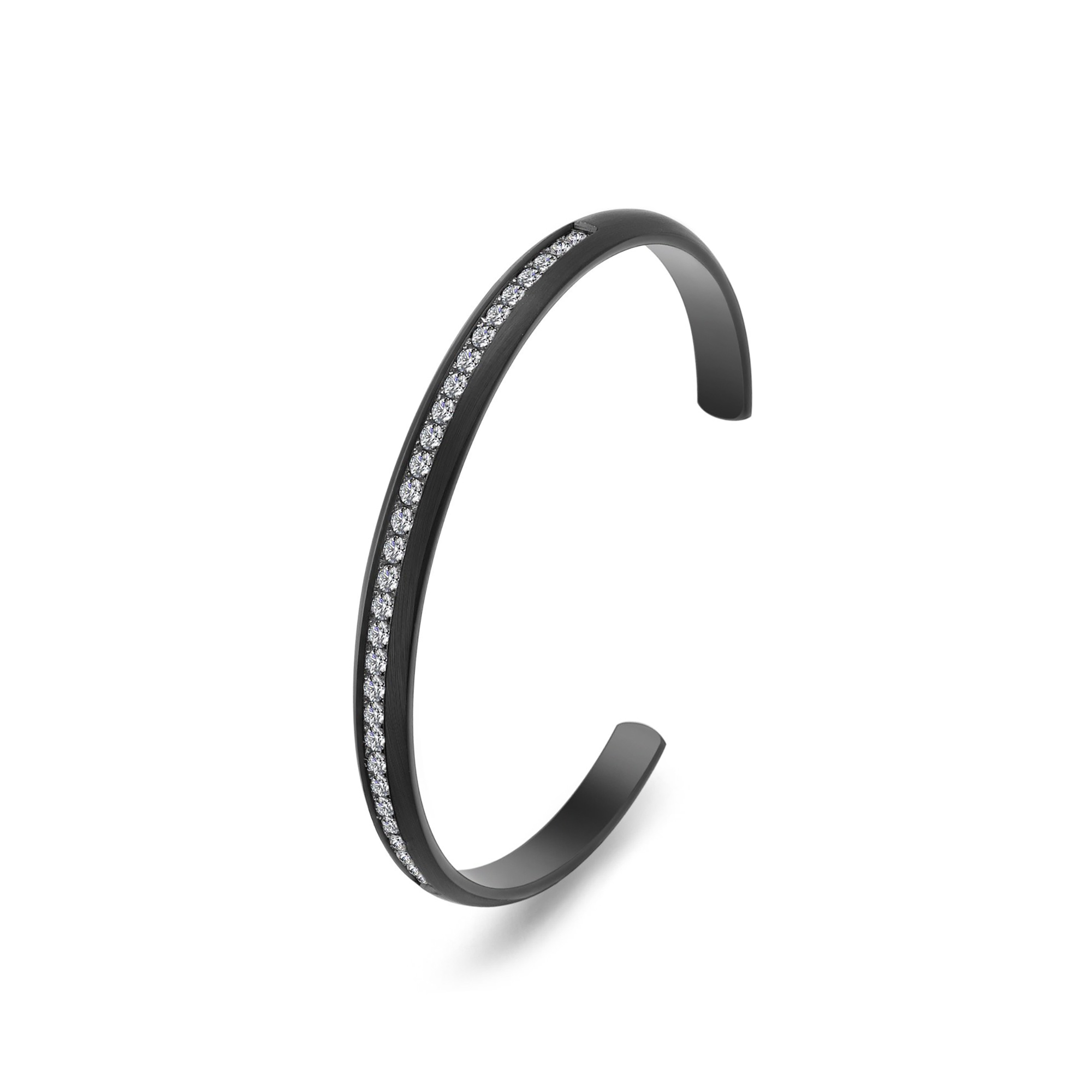 BG630B B.Tiff Black Eternity 30 Adjustable Bangle Cuff