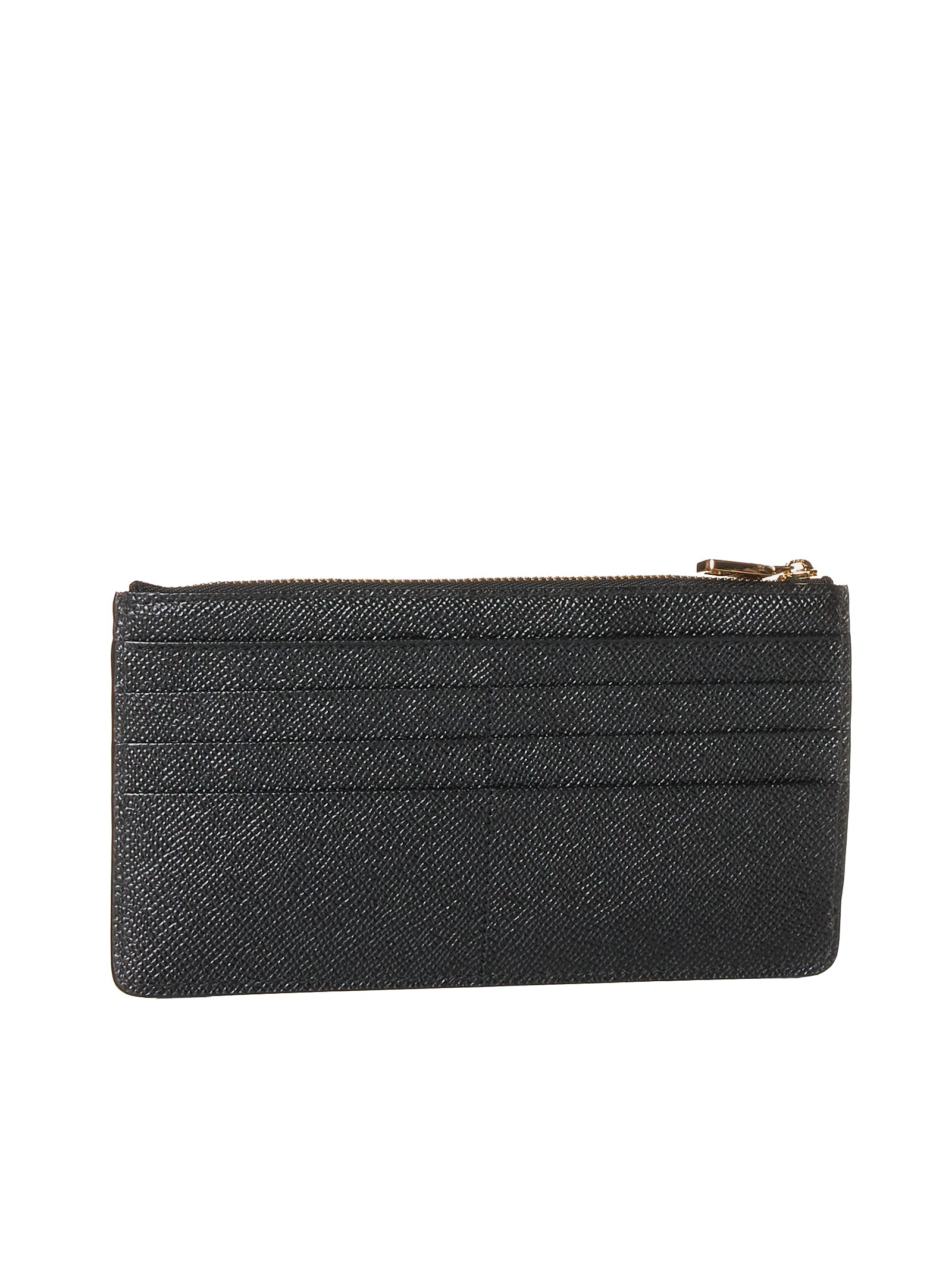 Dolce & Gabbana Women Large Black Dauphine Leather Card Case