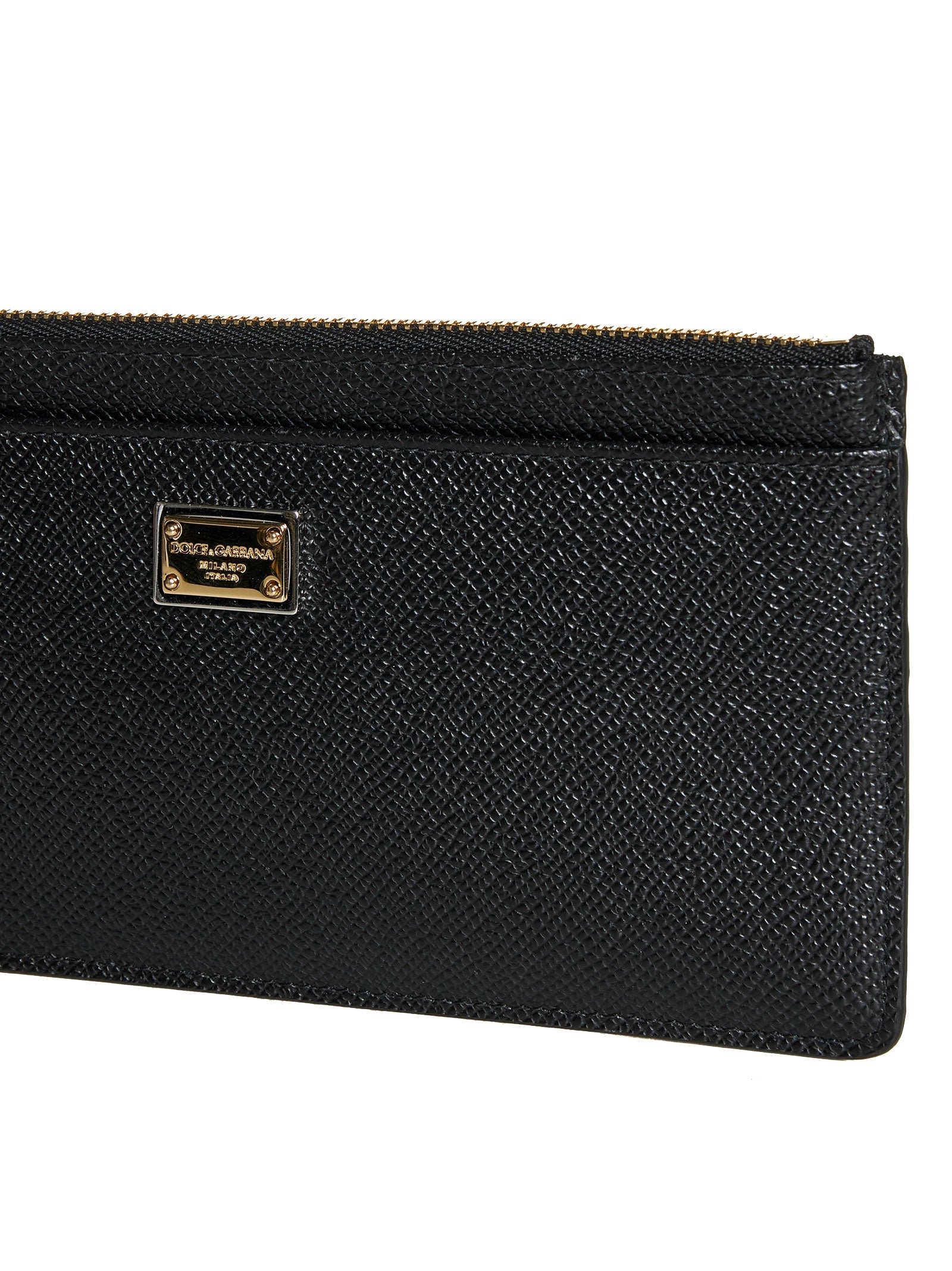 Dolce & Gabbana Women Large Black Dauphine Leather Card Case