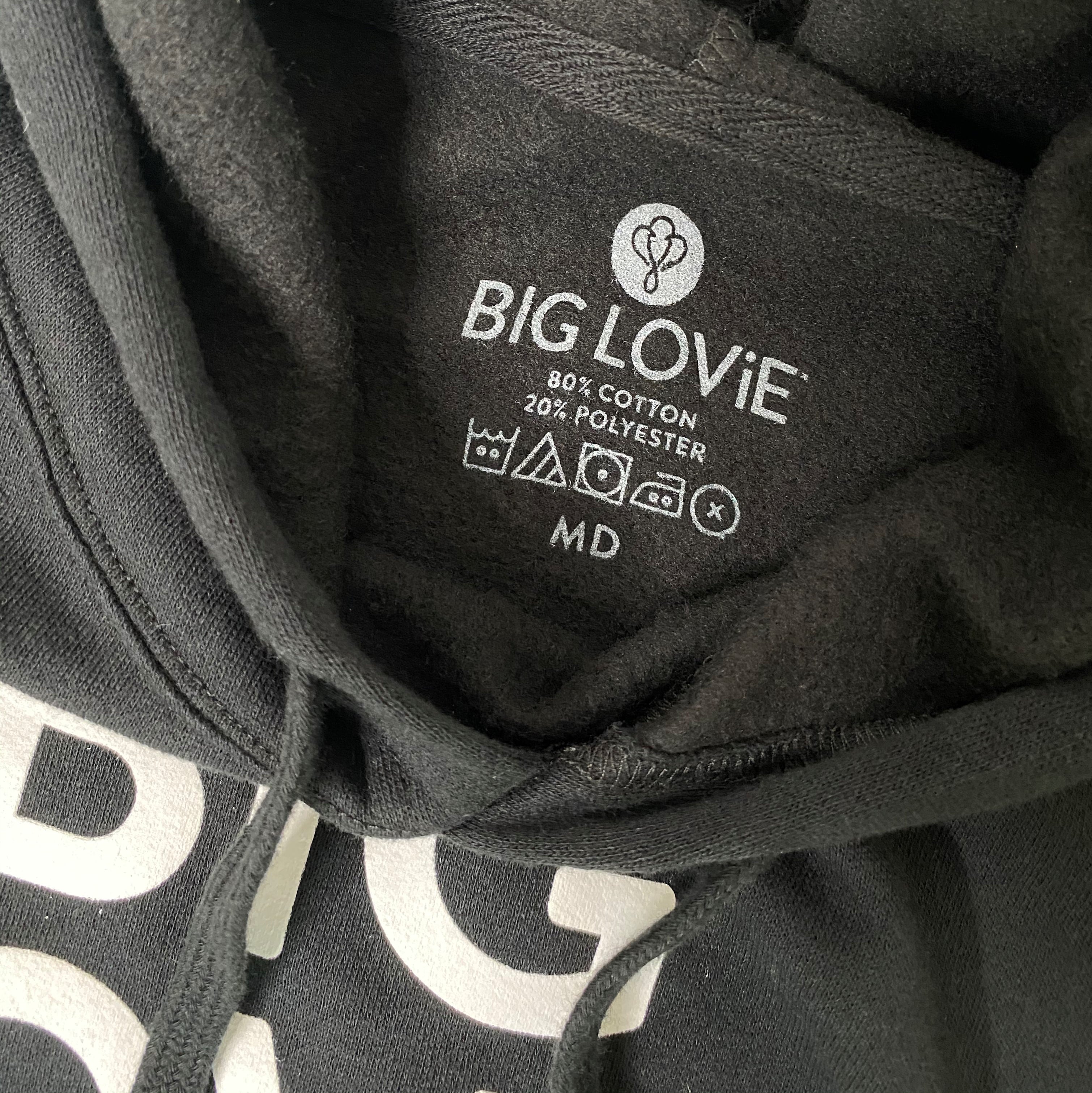 BIG LOViE HOODIE CROP SWEATSHIRT | BLACK-3