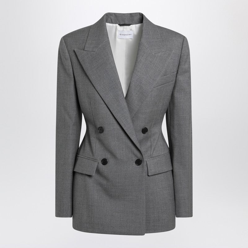 Givenchy Grey Double-Breasted Wool Jacket Women