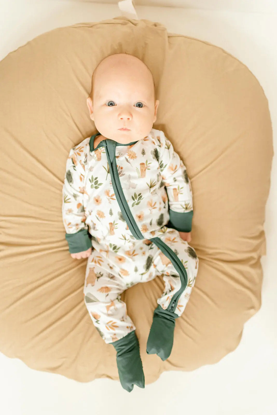 Bamboo Baby Clothes - Convertible Jumpsuit 0-3 Months - Forest