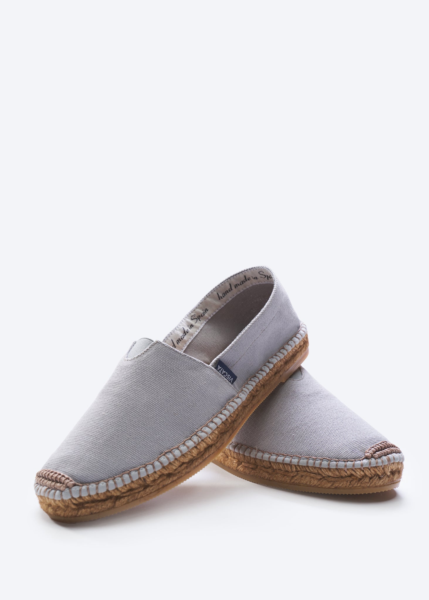 Barceloneta Ash Grey Canvas Slip On Viscata Women Espadrille Flats
