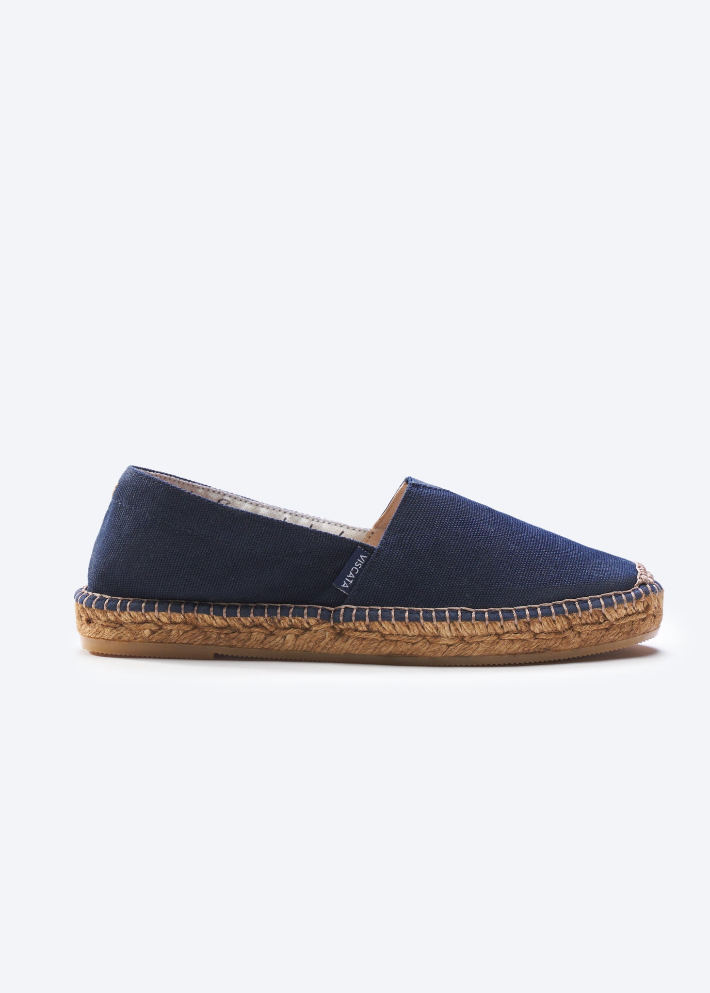 Barceloneta Navy Blue Canvas Slip On Women Espadrille Flat