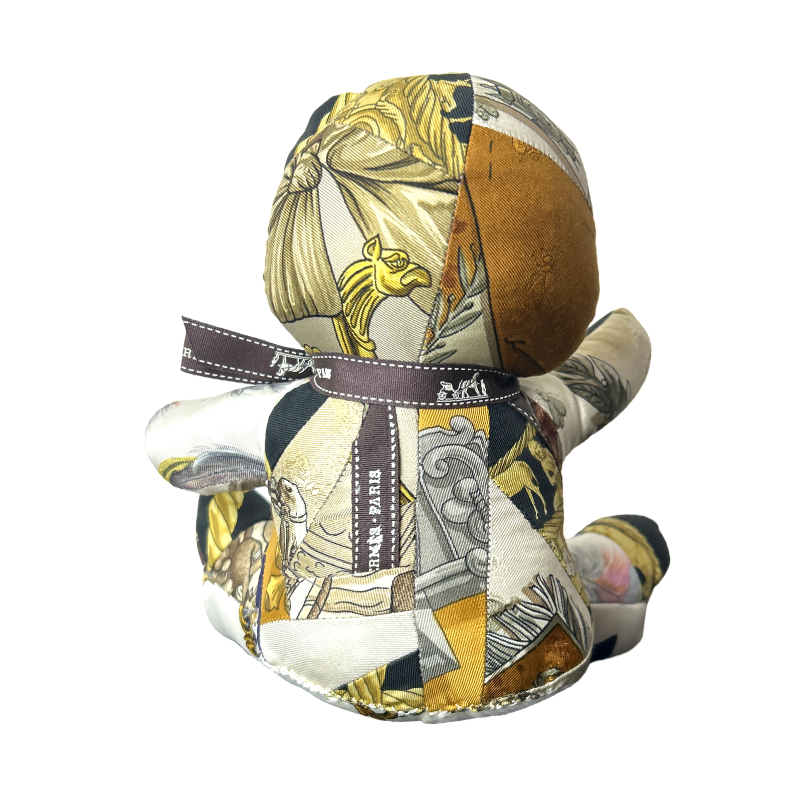 Vintage Silk Scarf Patchwork Teddy Bear
