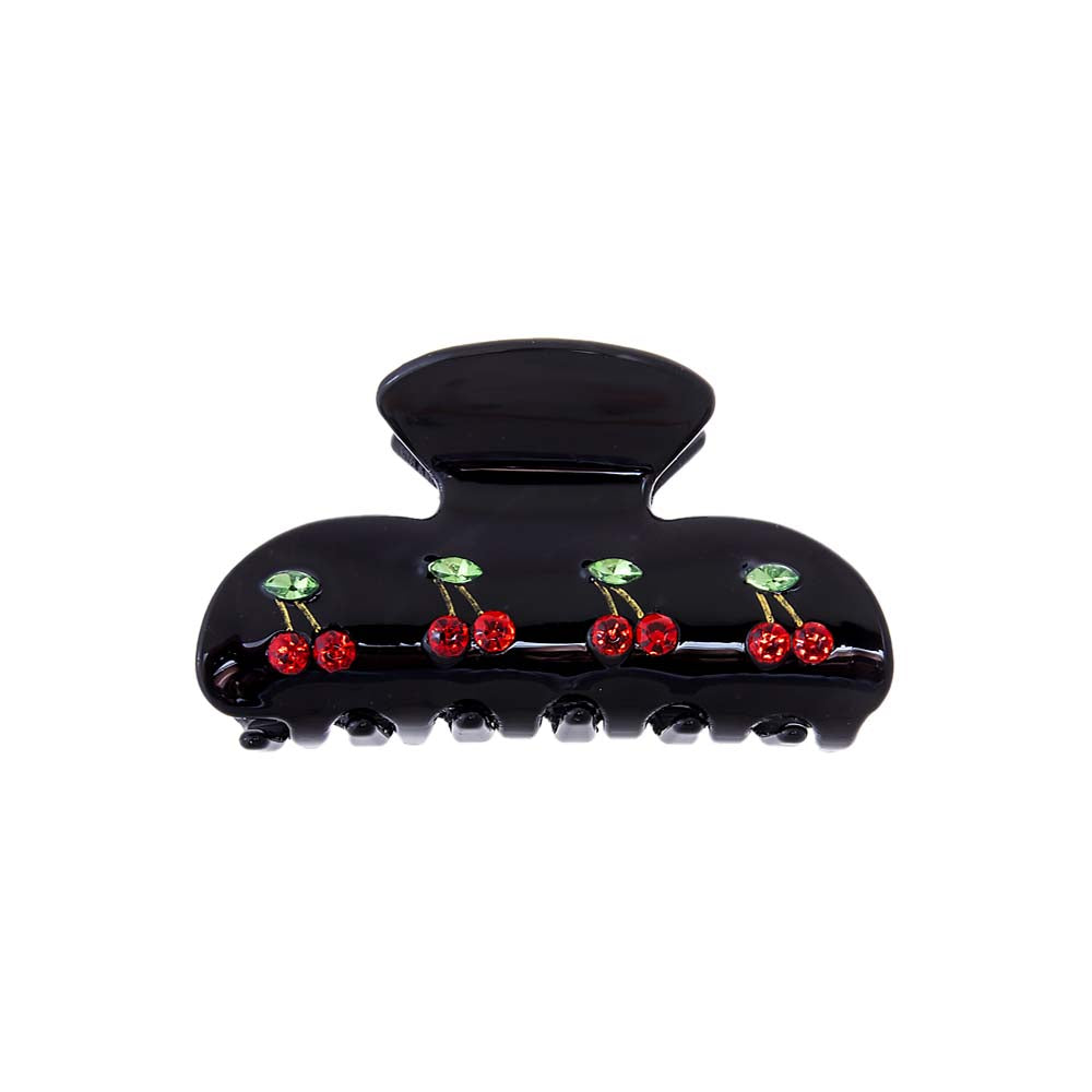 Black Four Cherry Besties Hair Claw Clip - Adina's Jewels