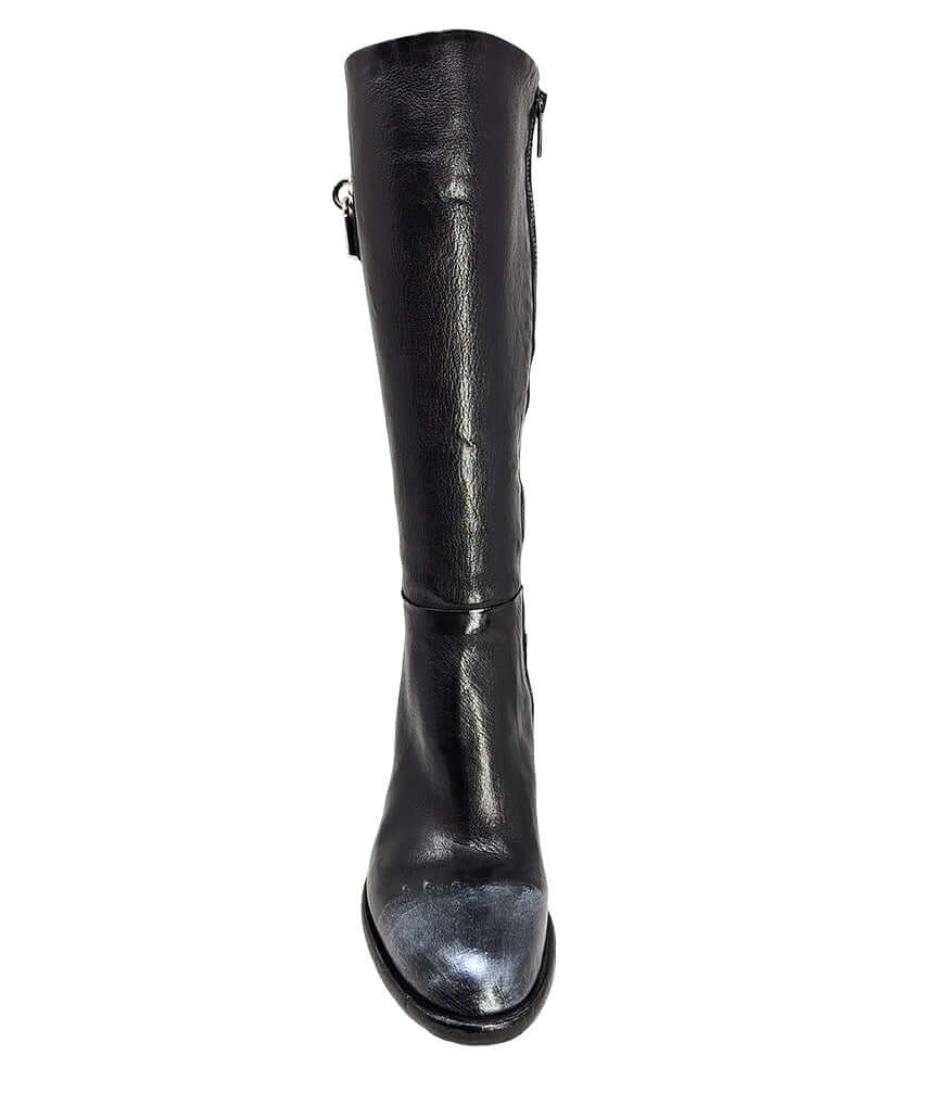 Black Tall Hand Rubbed Lock Boot