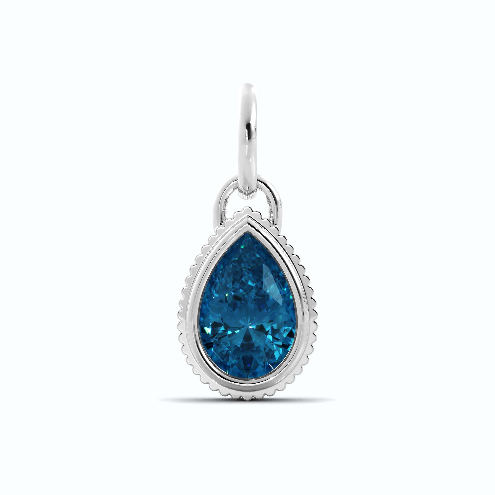 Blue Pear Diamond Charm