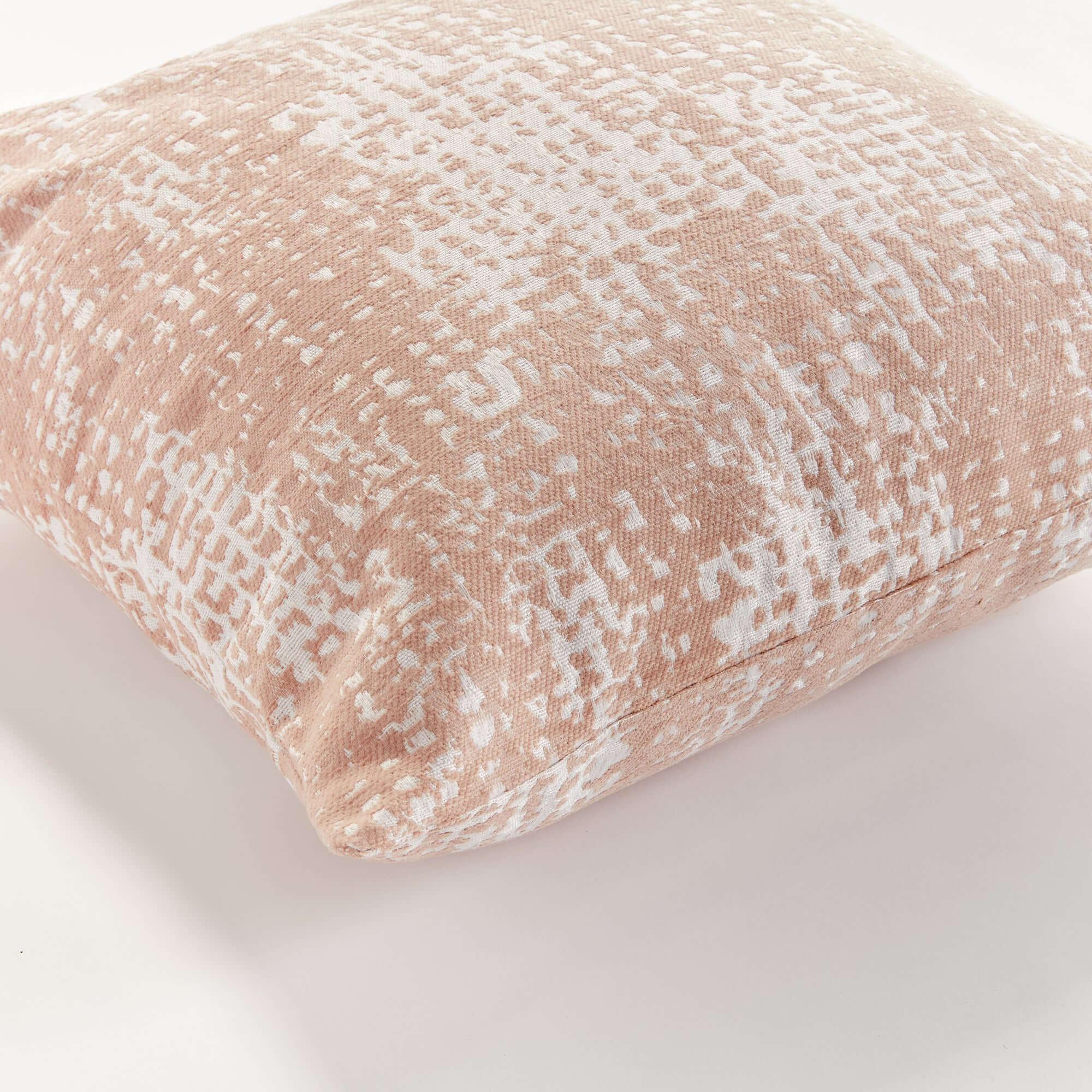 Blush and Seafoam Square Jacquard Indoor Outdoor Throw Pillows