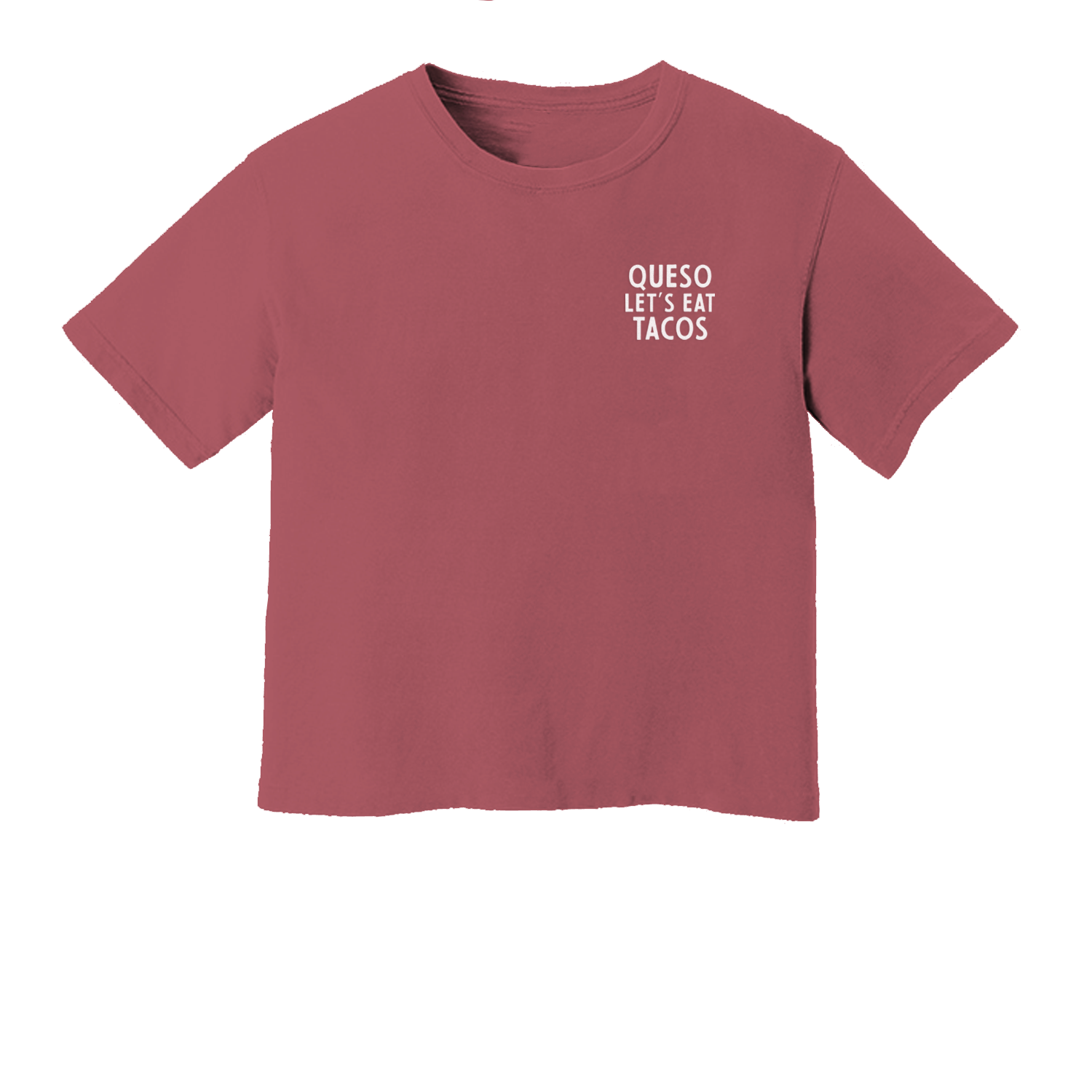 Queso Let's Eat Tacos Washed Crop Tee
