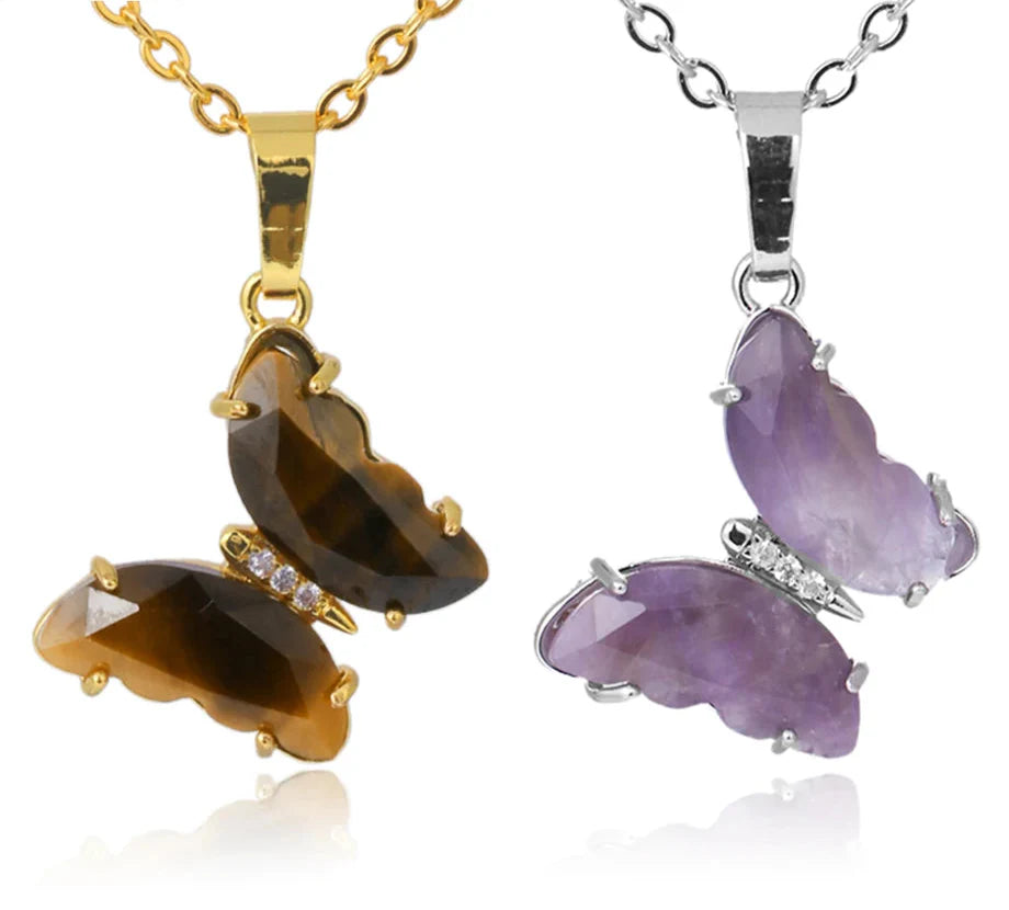 Crystal Butterfly Necklace & Ring