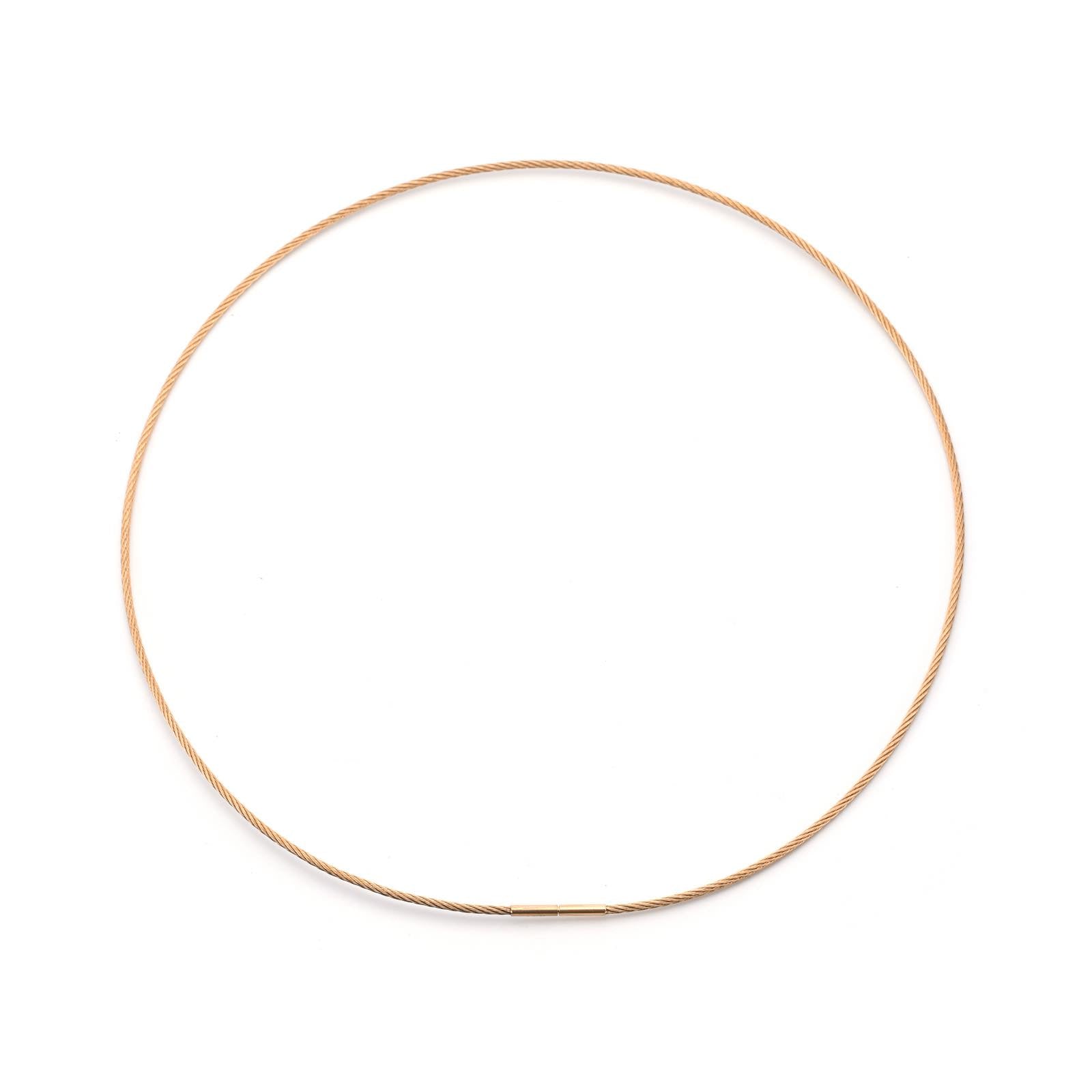 C015RG B.Tiff Rose Gold Cable Wire Chain Necklace