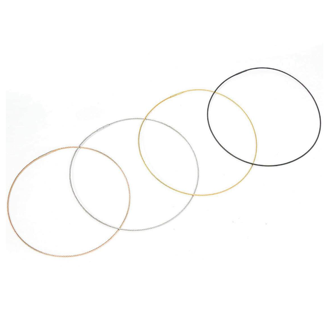 C015RG B.Tiff Rose Gold Cable Wire Chain Necklace