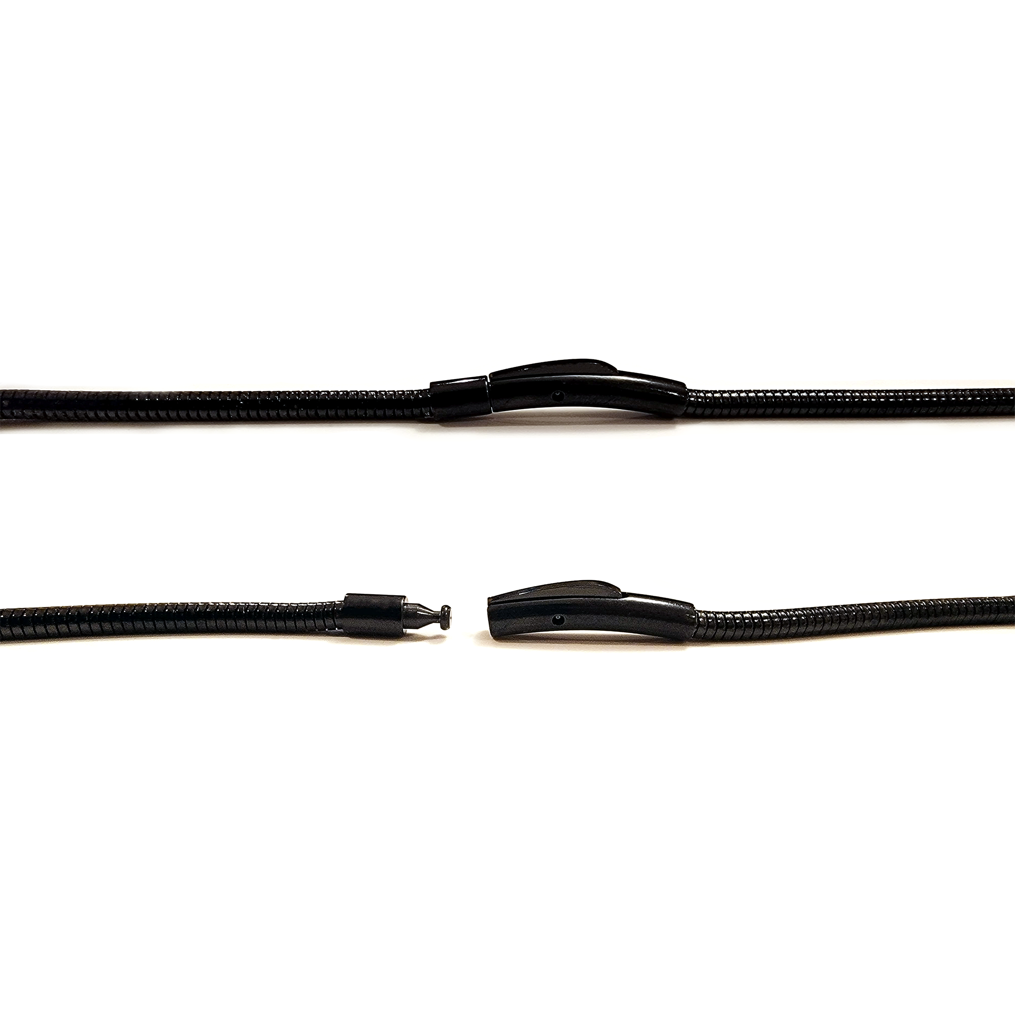 C062B B.Tiff Press Lock Thick Black Steel Coil Chain Necklace