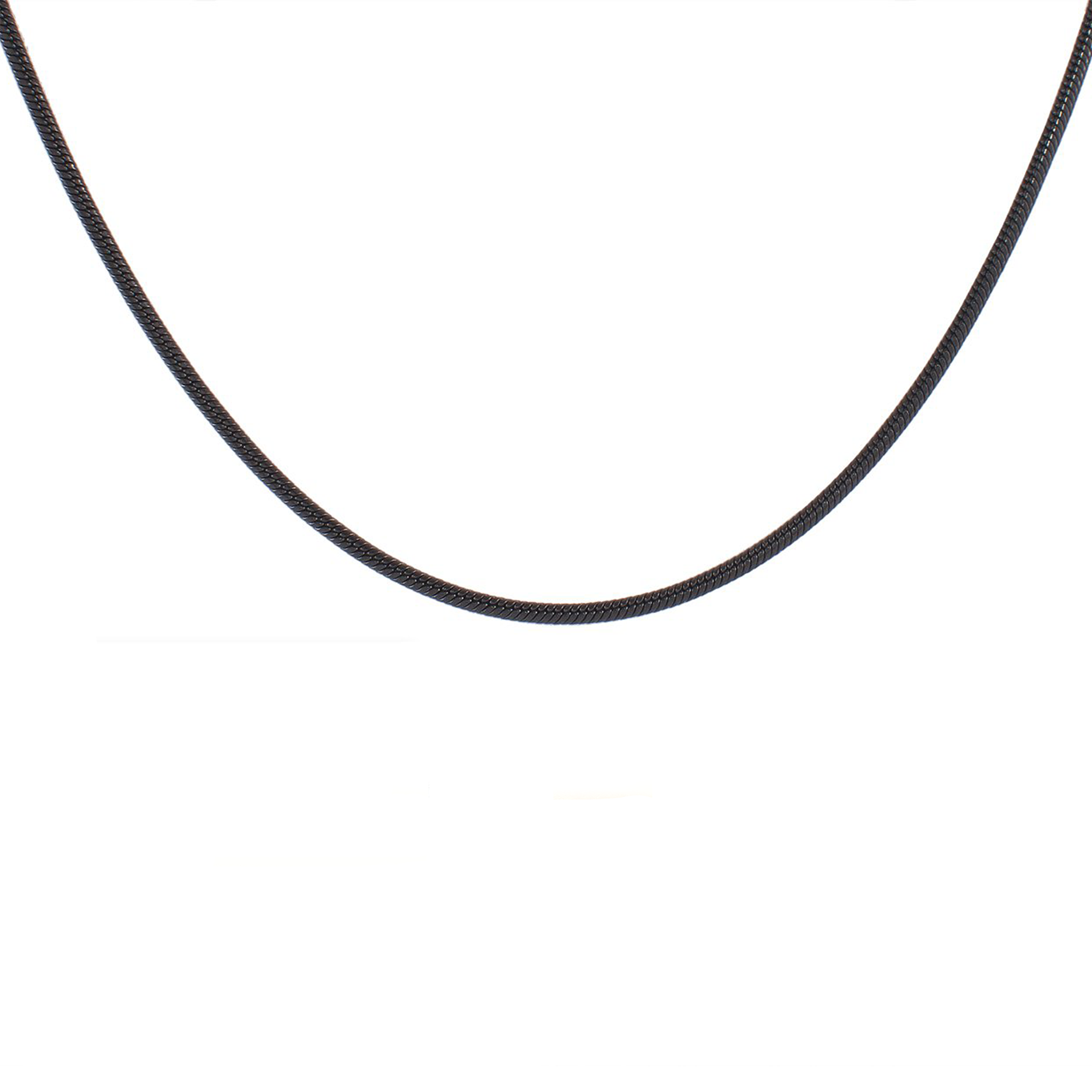 C062B B.Tiff Press Lock Thick Black Steel Coil Chain Necklace