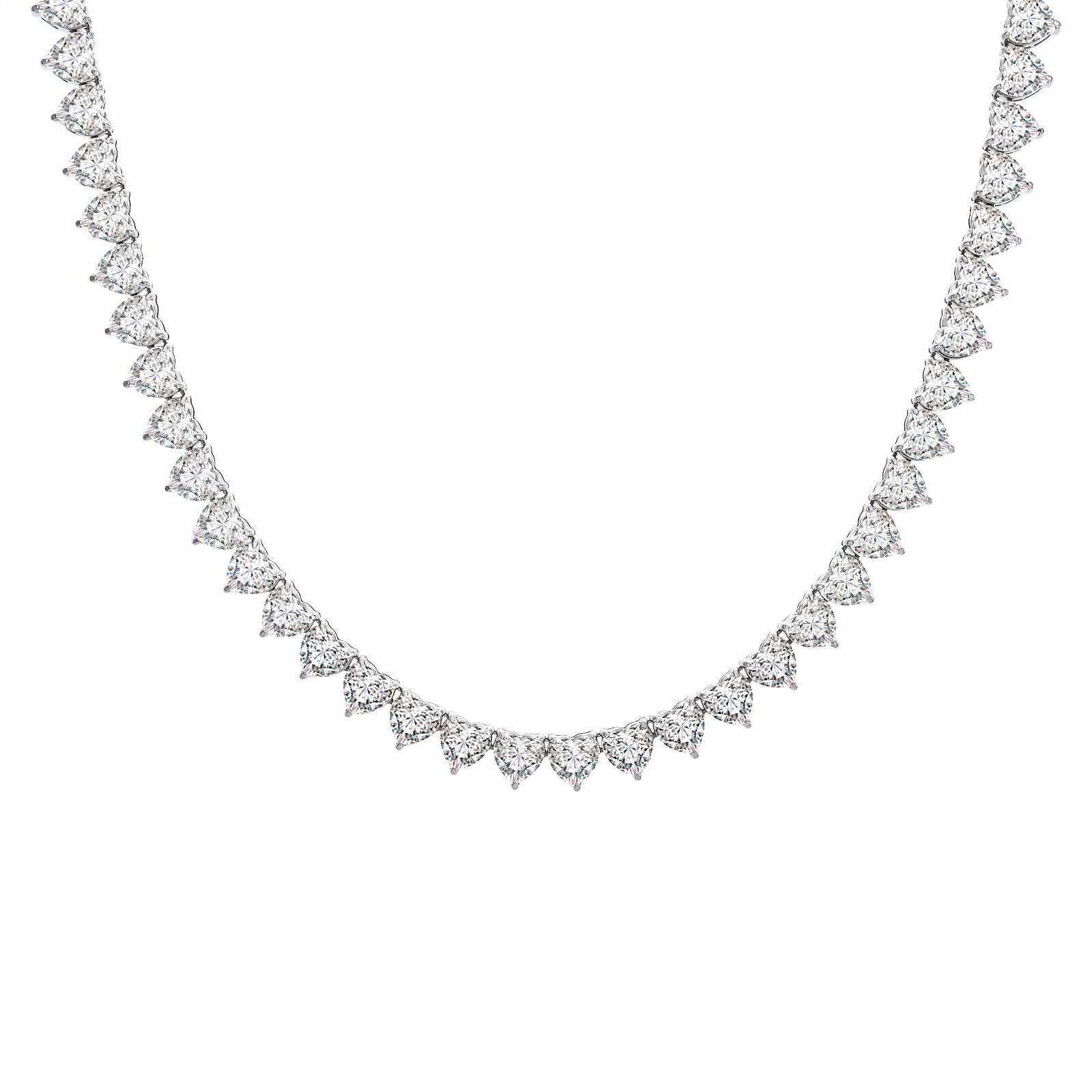 C102W B.Tiff 4mm Heart Tennis Necklace