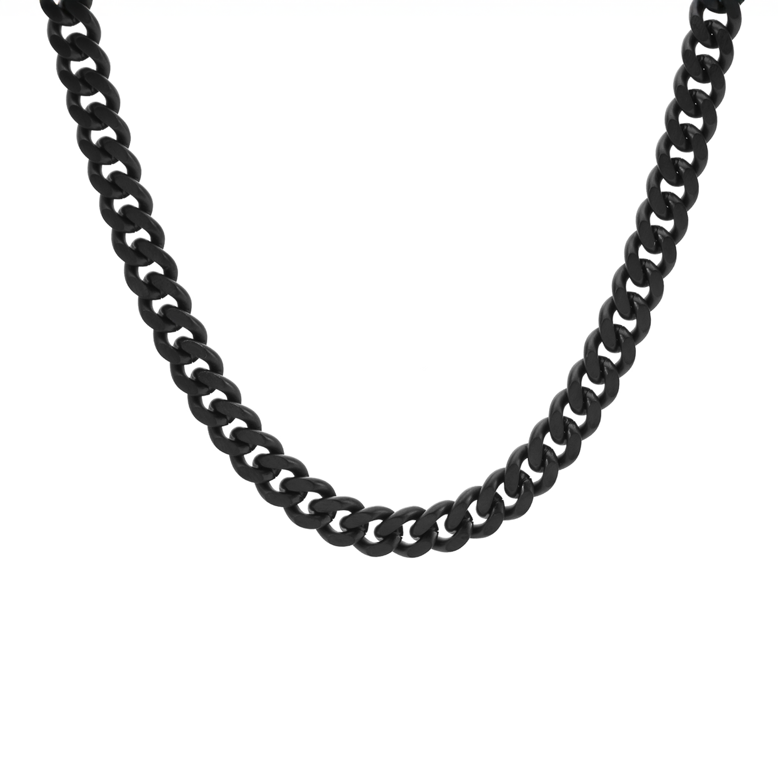 C138B B.Tiff 8mm Black Flat Cuban Link Necklace