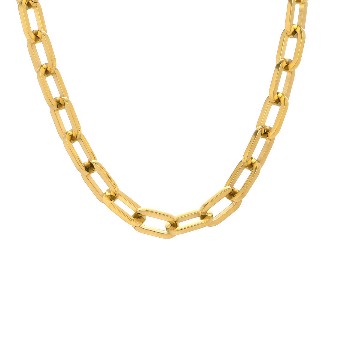 C200G B.Tiff High Polish Gold Paperclip Chain Necklace